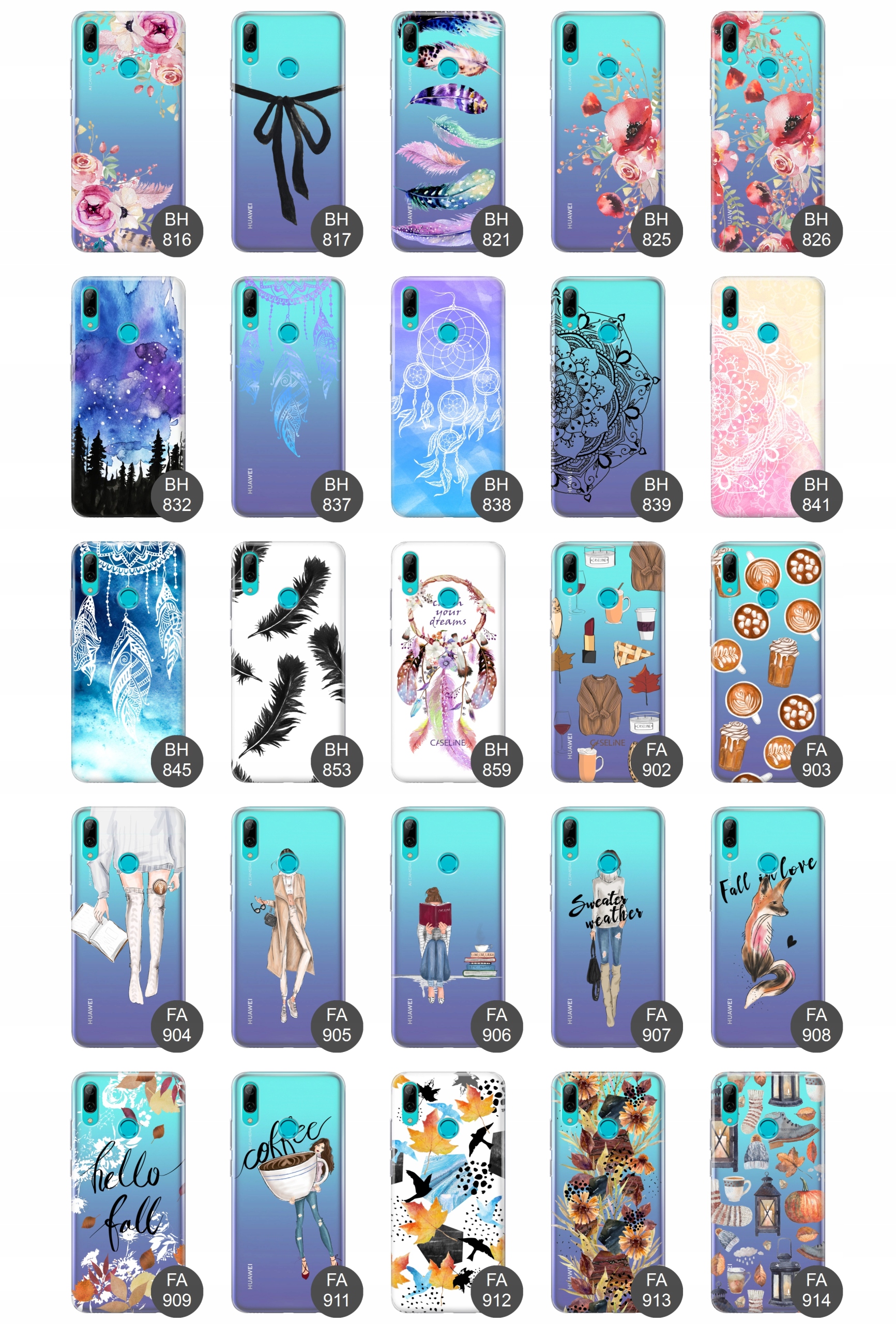 etui guma do Huawei P SMART 2019 case wzory