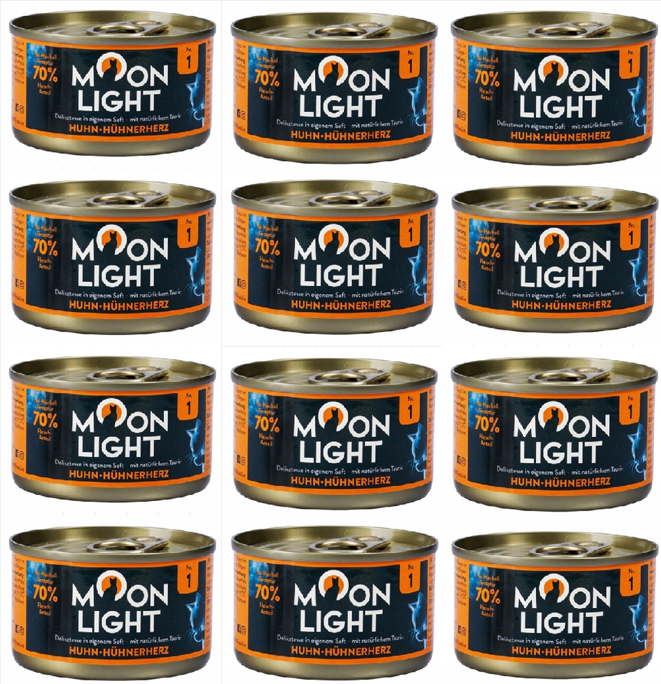 Levně Moonlight č. kuře a kuřecí srdce ve vlastní šťávě 12 x 80 g