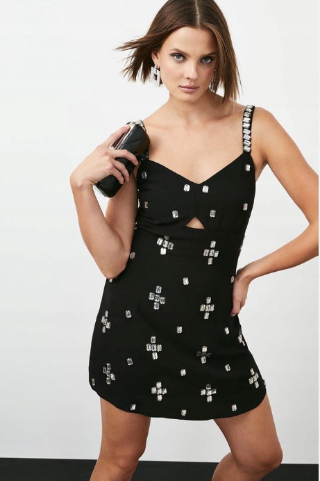 Karen Millen Sukienka Mini Zdobiona 40 3R5G3_B*