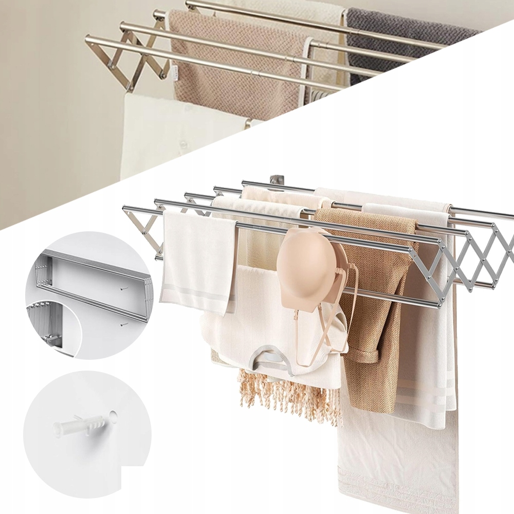 Stojan na sušení oblečení Skládací, výsuvný stojan na sušení