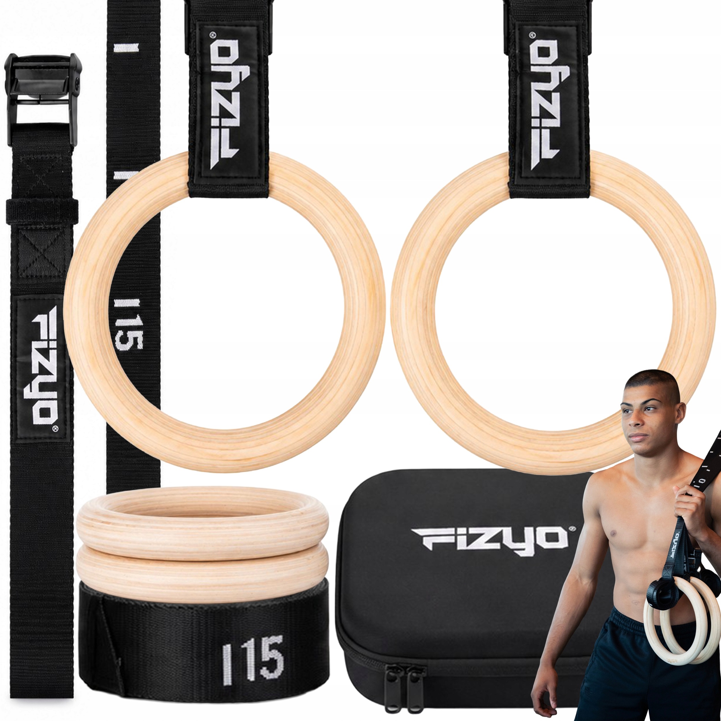 Kółka Gimnastyczne Obręcze Do Podciągania Uchwyty Okrągłe Fitness Drewniane