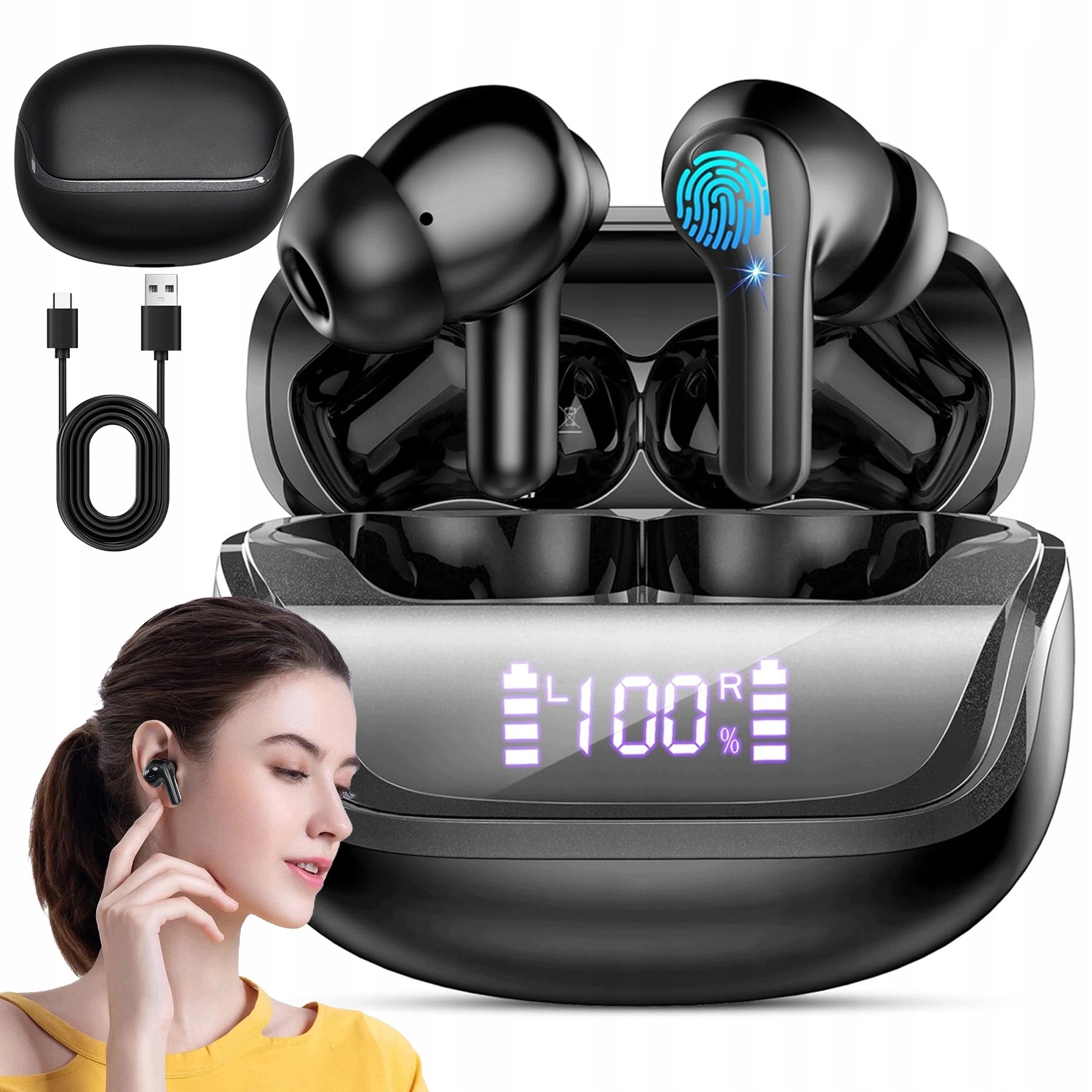 Bezdrátová Sluchátka Bluetooth 5.4 50 H Přehrávání Rychlé Nabíjení IP7