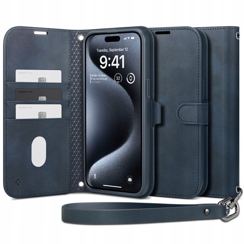 Spigen Wallet S Pro Etui do iPhone 15 Pro (Navy)