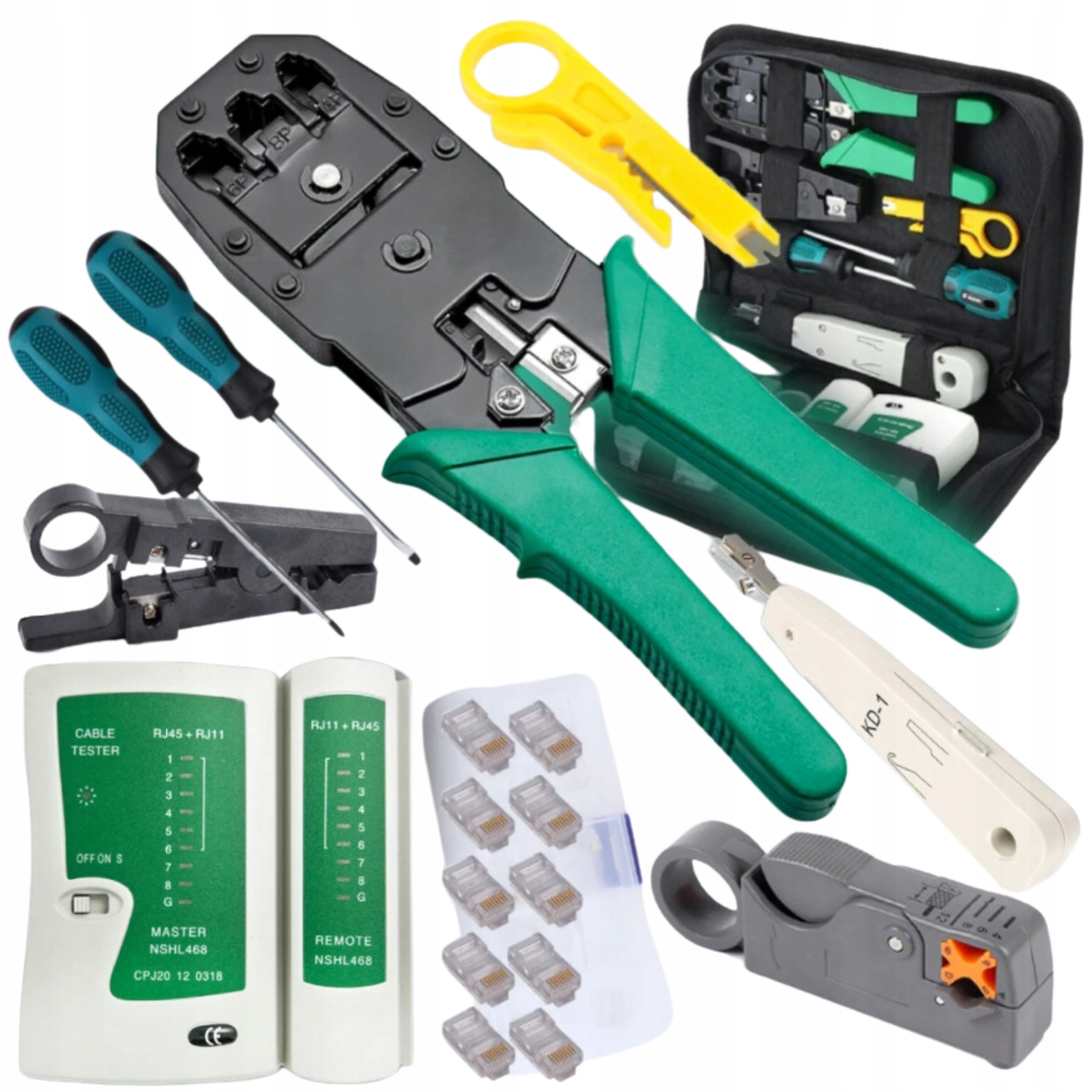 Сетевой набор инструментов RJ45 обжимной инструмент сетевой тестер