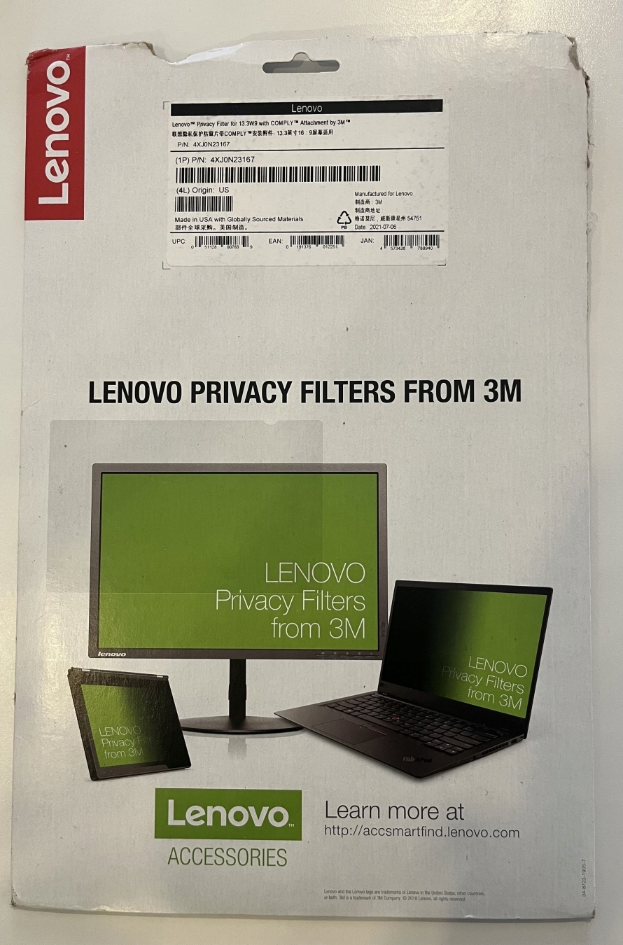 LENOVO 13.3-INCH PRIVACY FILTER FROM 3M POZWROTOWA
