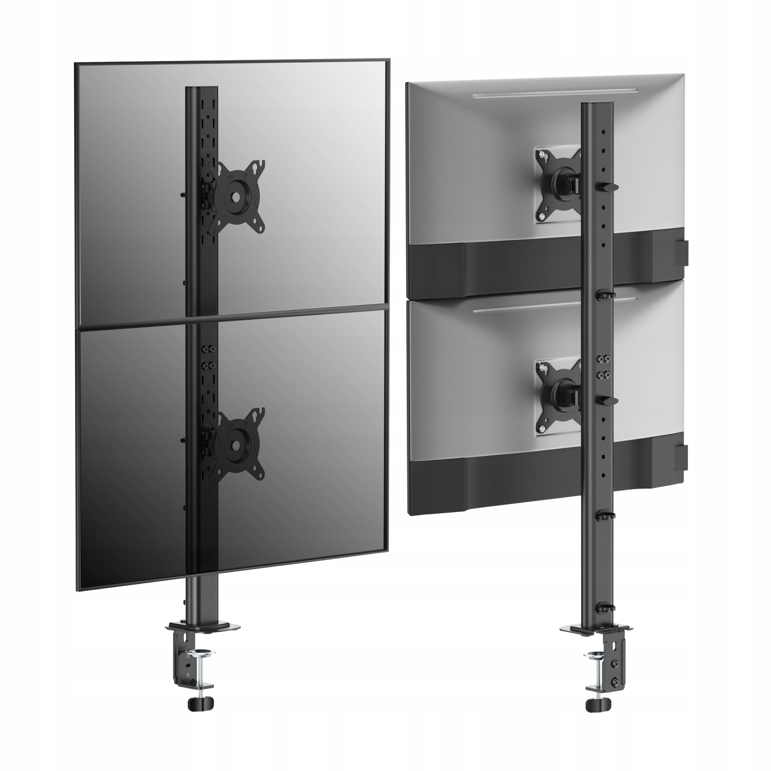 Mocny Uchwyt Biurkowy Pionowy Do Dwóch Monitorów 17″-34″ Vesa 75×75 100×100