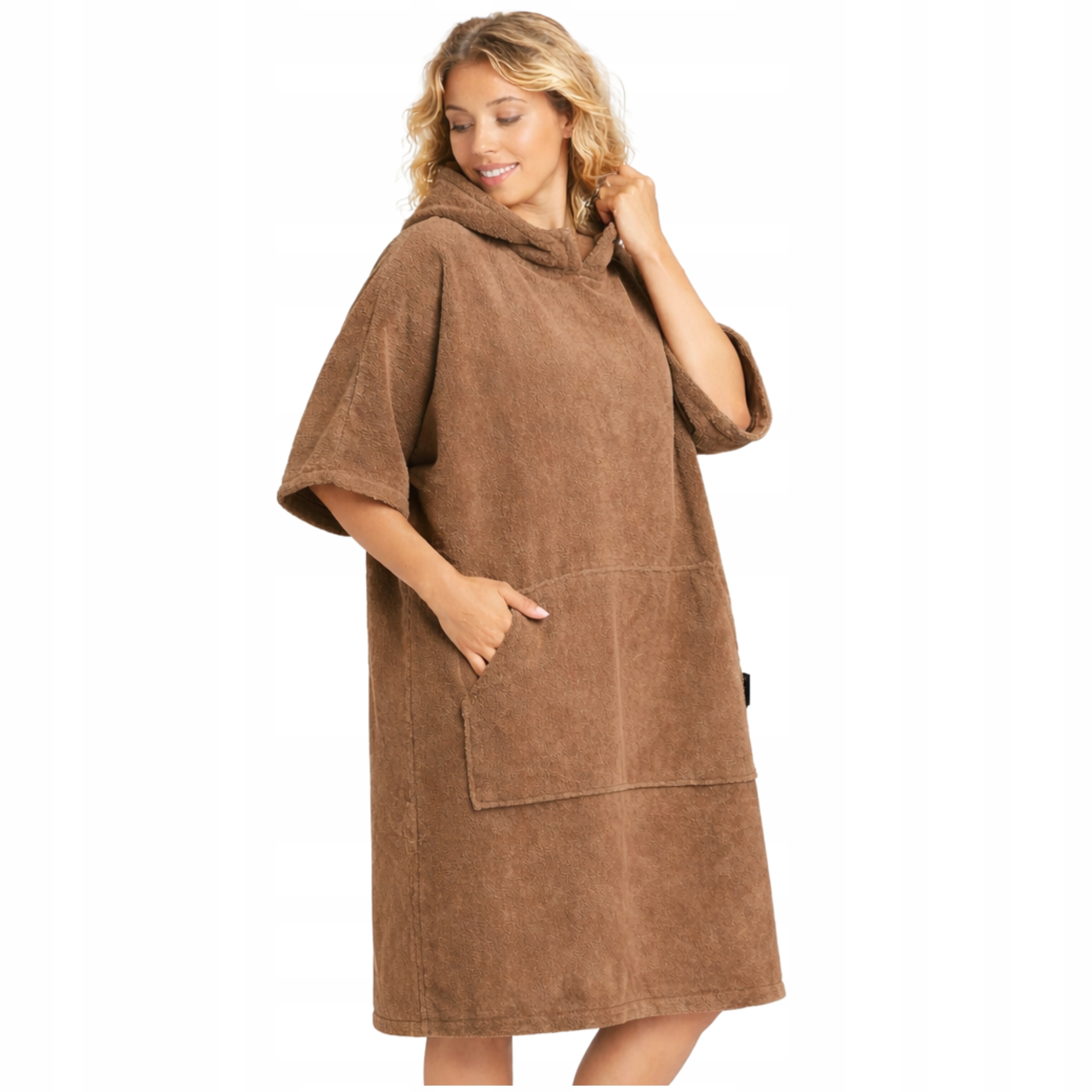 Ponczo Damskie Męskie Plażowe Kąpielowe Ręcznik na Basen 100 Bawełna Frotte