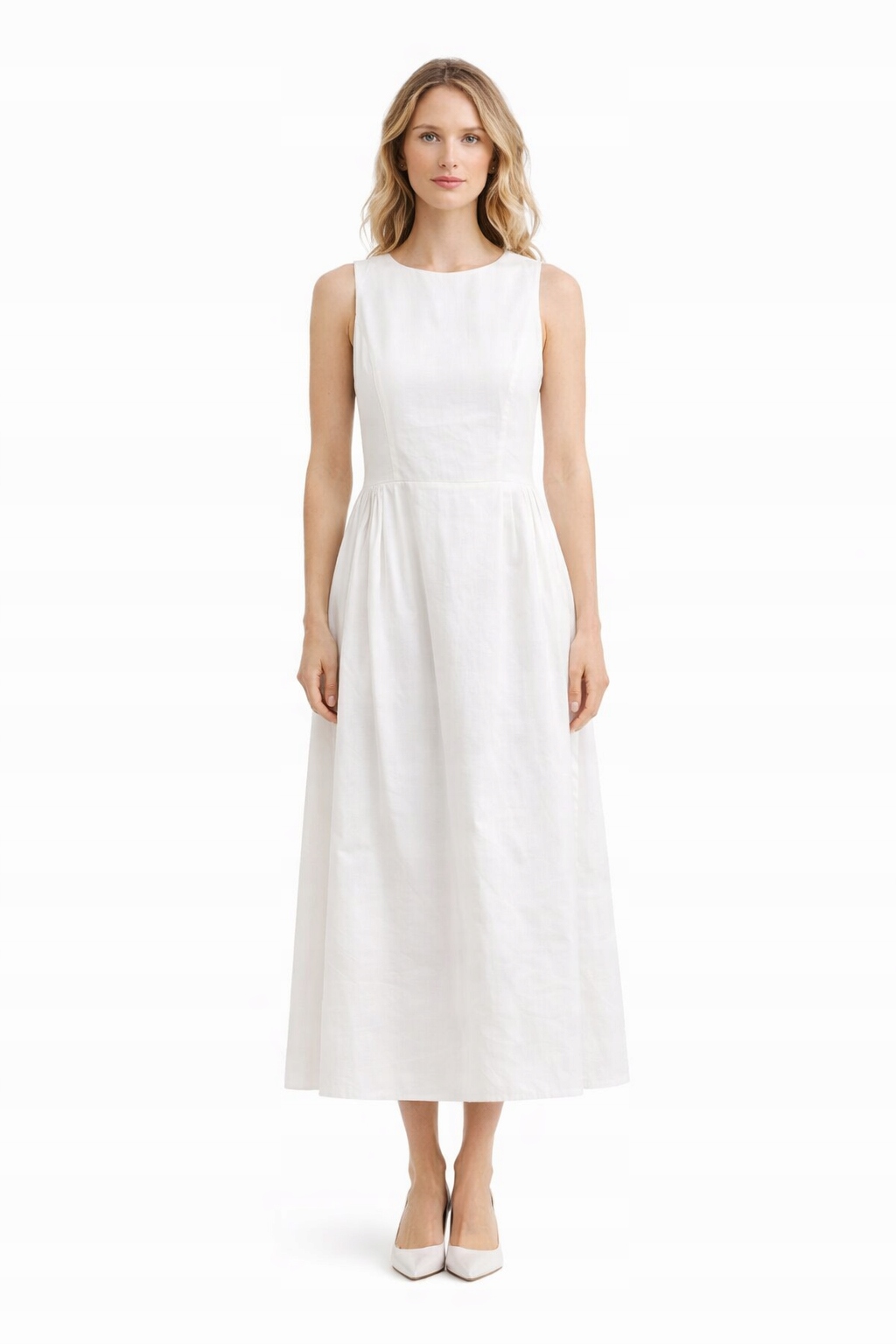 Bílé Šaty Bez Rukávů S 1I3A