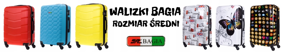 WALIZKA PODRÓŻNA ROZMIAR ŚREDNI M 60L BAGIA WALIZKI ABS BARCELONA Pojemność 60 l