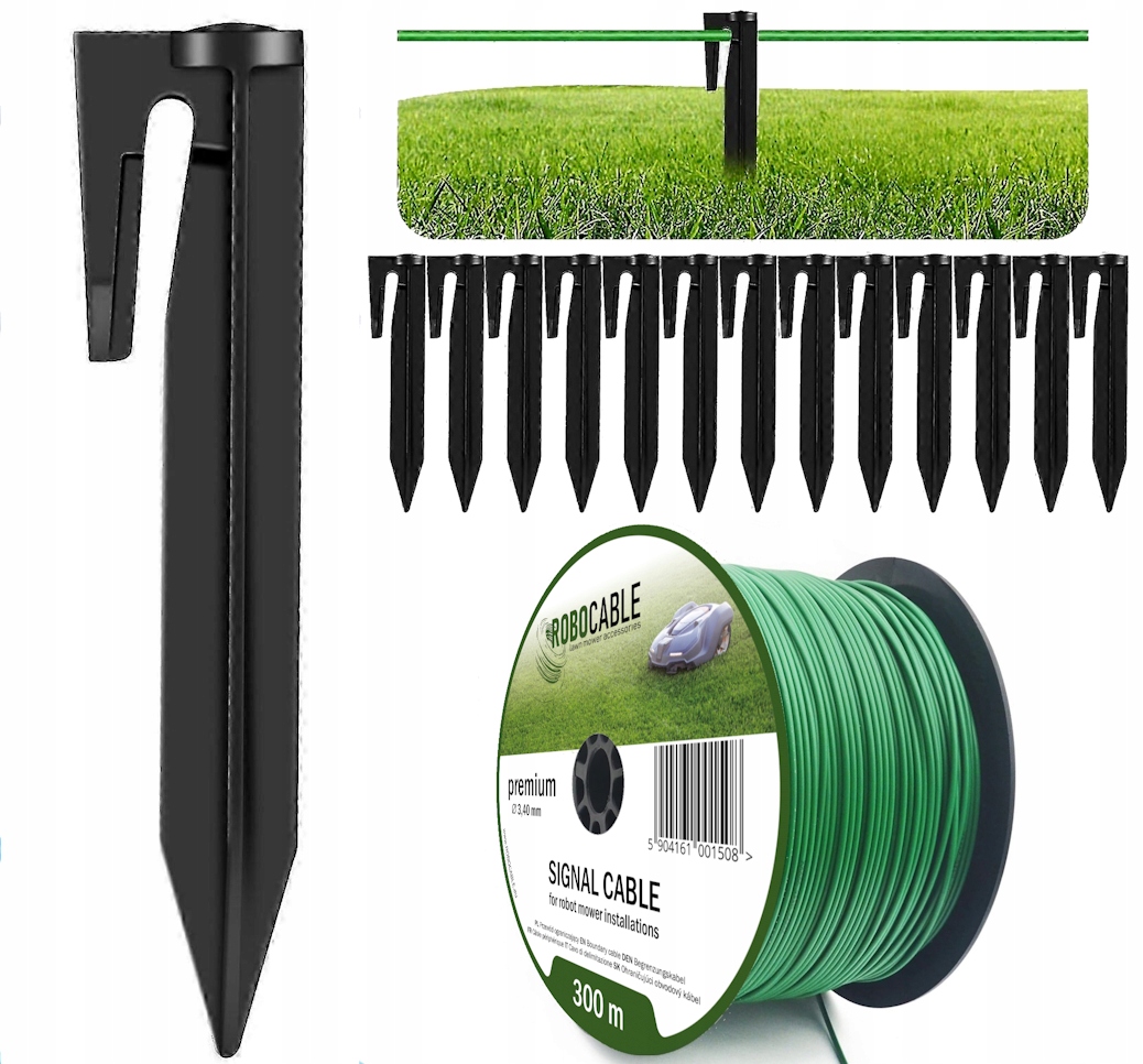 Kabel pro omezení sekačky Sada 300 m Robocable kolíky 3,4 mm
