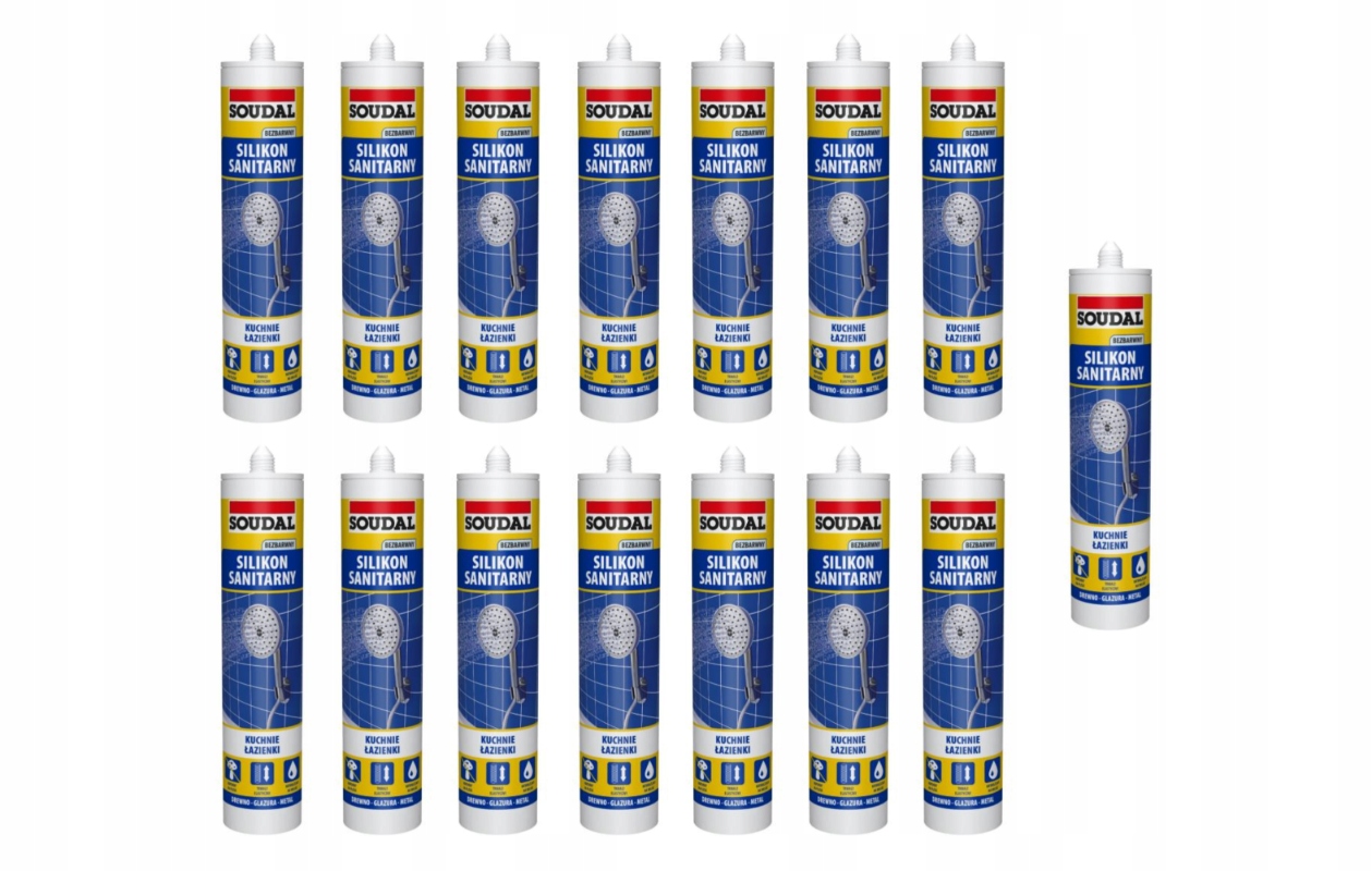 Soudal Sanitární silikon 280 ml bezbarvý karton 15 ks