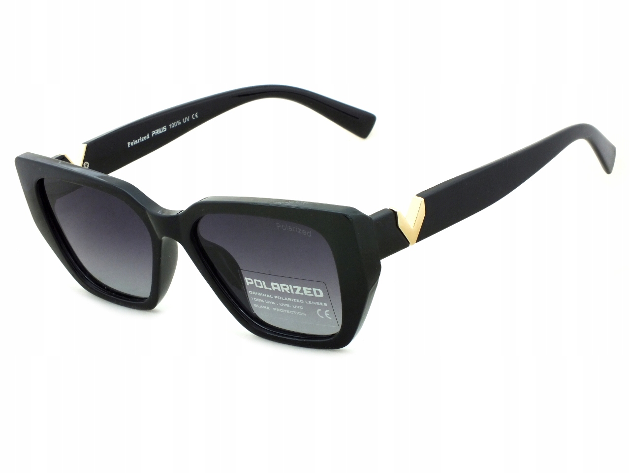 Okulary przeciwsłoneczne Prius Polarized dla kobiet czarne Muchy cieniowane
