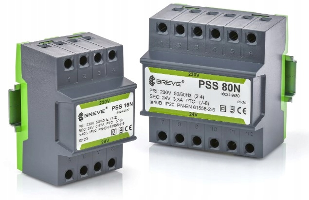 1-fázový modulárny transformátor Pss 80N 80VA 230/12V na koľajnicu 16012-9906