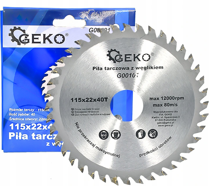 

Tarcza Widiowa Do Drewna 115X22X40T Geko G00101