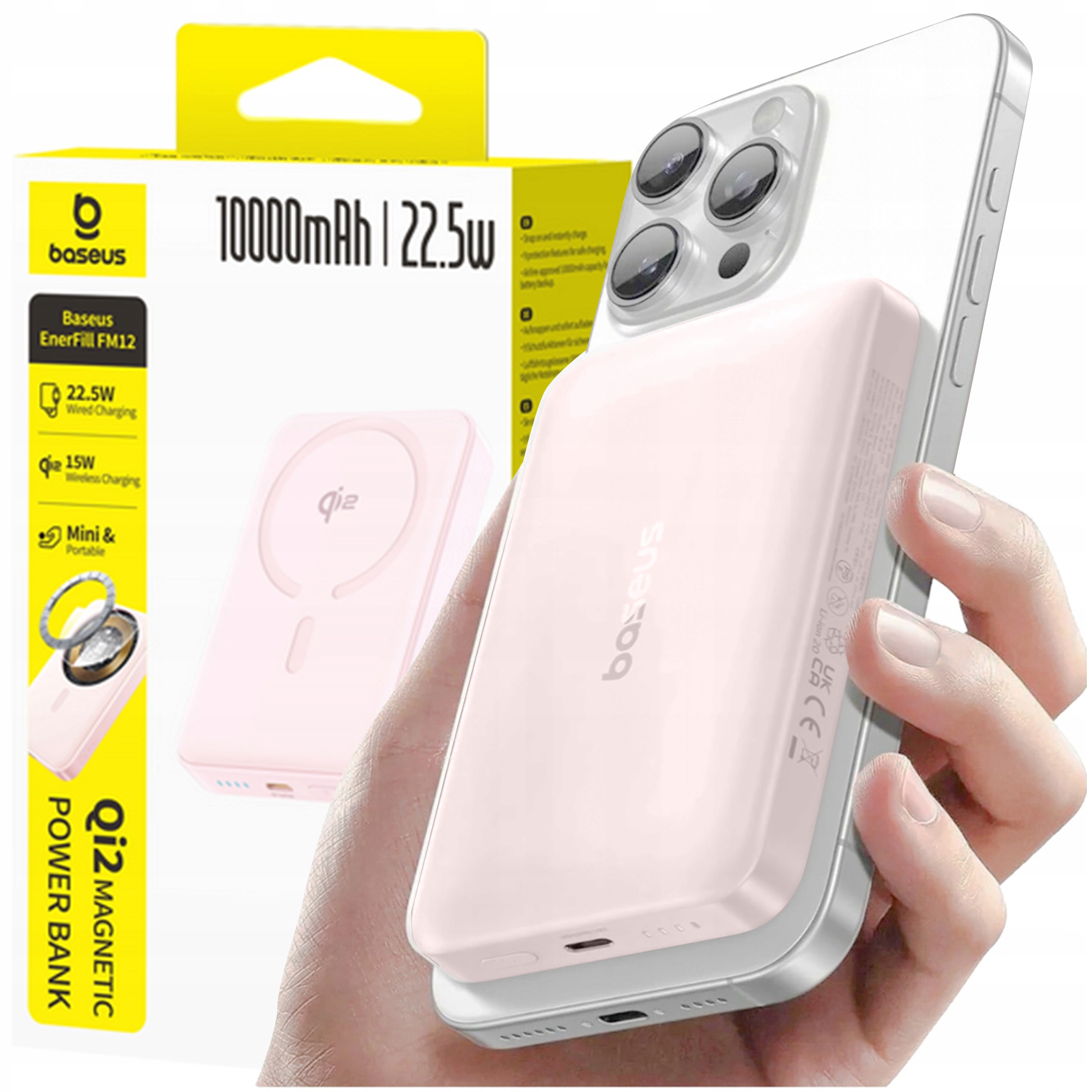 Baseus Magsafe Powerbanka Qi2 10000 mAh 22,5W Indukční Magnetická Usb-c