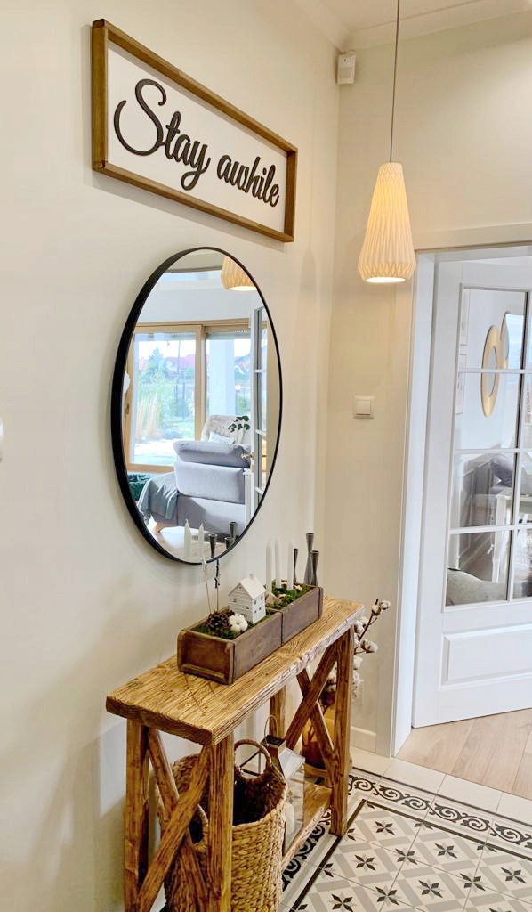 OBRAZEK Z NAPISEM 3D STAY AWHILE DREWNIANA RAMKA Marka inna marka