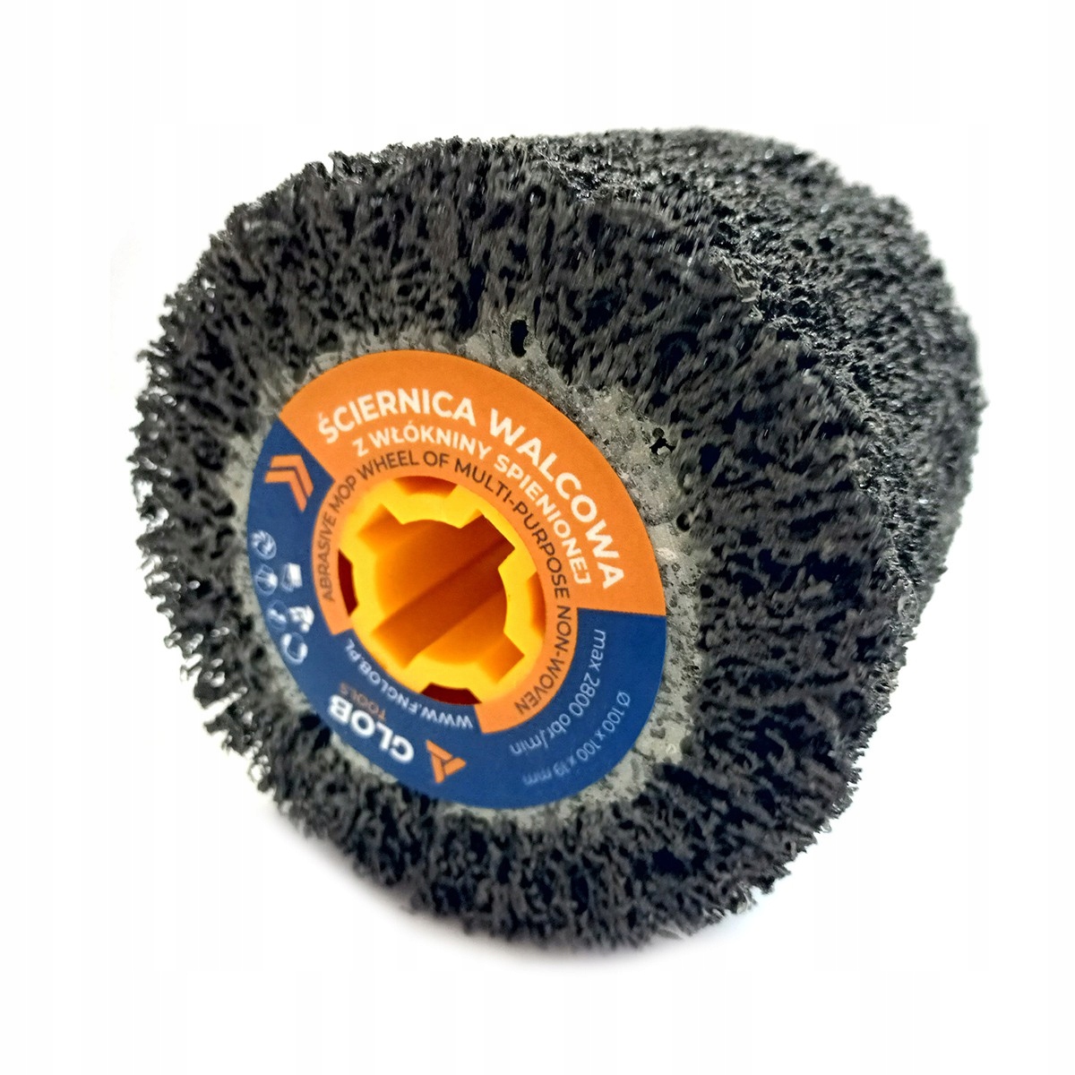 Ściernica walcowa z włókniny spienionej Glob Tools 100x100x19mm Satyniarka