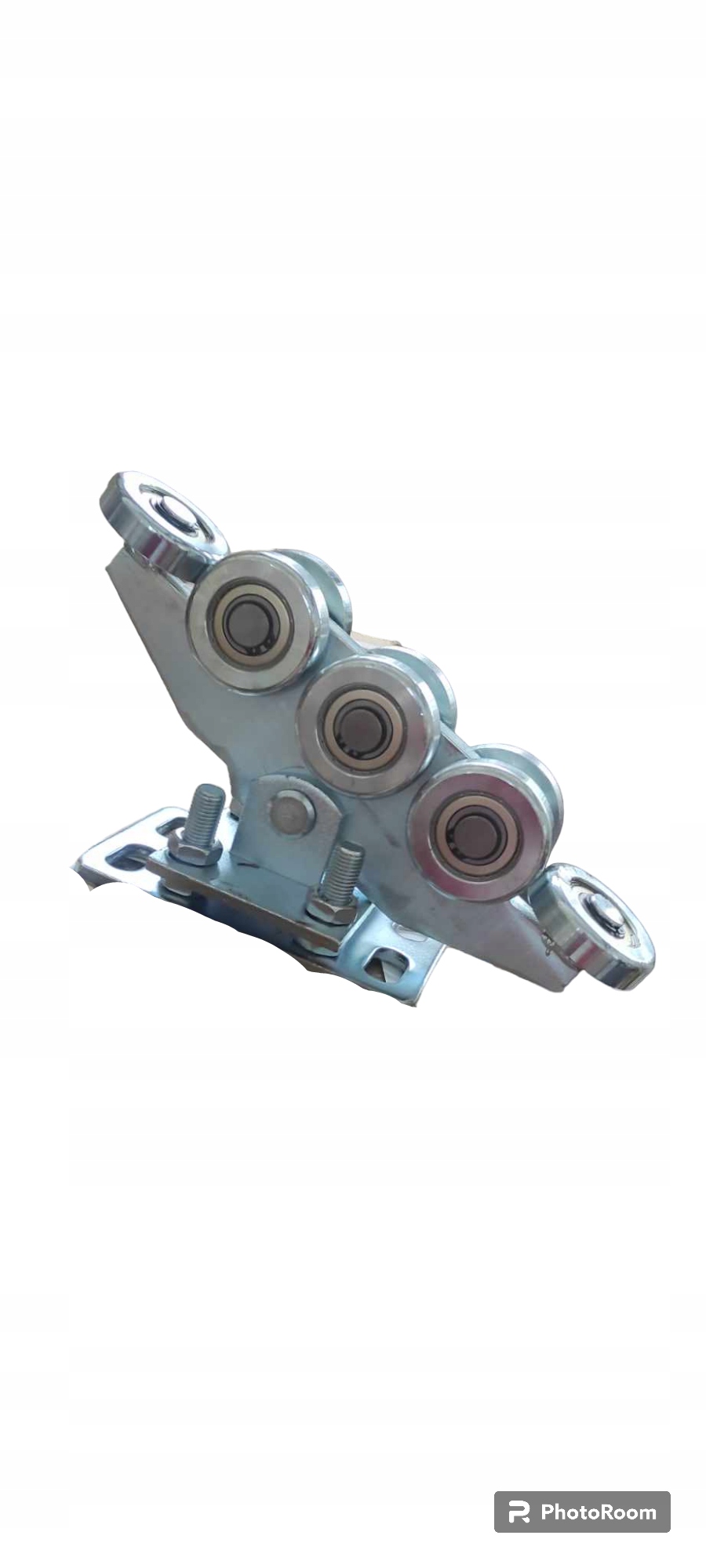 Pojízdný vozík s 8 kolečky, válečky pro bránu 80x80x5 s dvojitou regulací