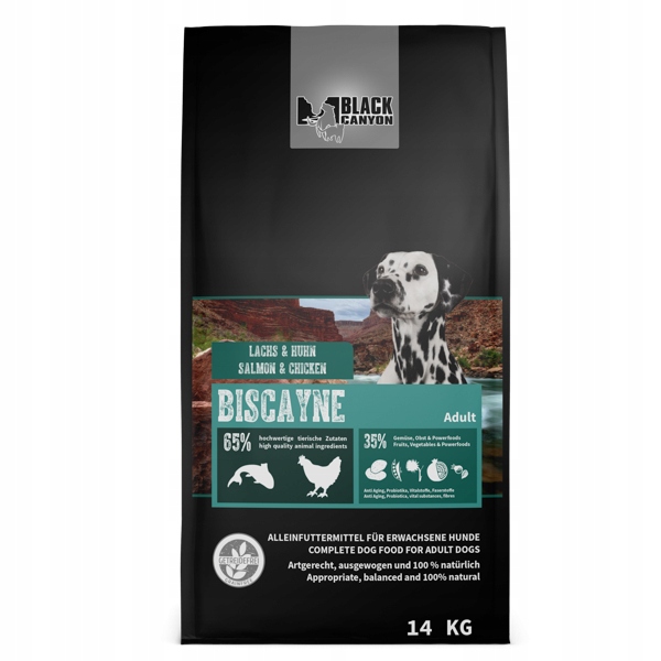 Levně Krmivo pro psy Biscayne Losos a kuře 14 kg dospělý
