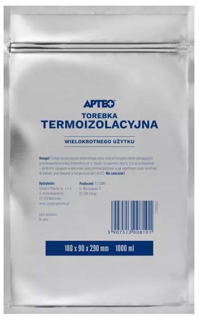 

Apteo Torebka termoizolacyjna 180x90x290mm 1000ml