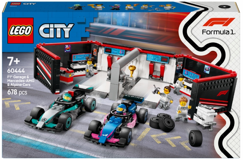 Lego City 60444 F1 Garáž a bolidy Mercedes