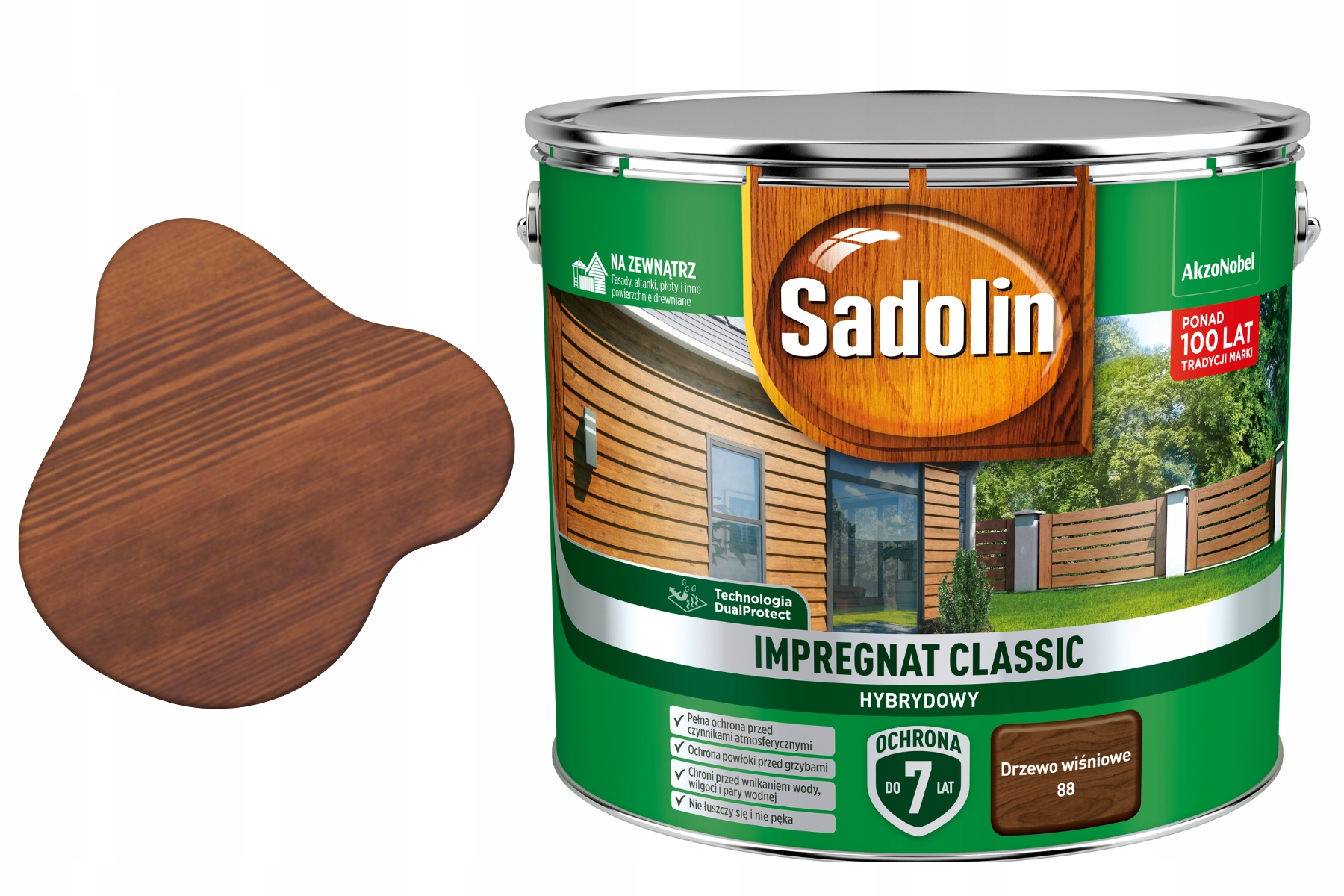 Sadolin Wydajny Impregnat Do Drewna Classic Hybrydowy Drzewo wiśniowe 9L