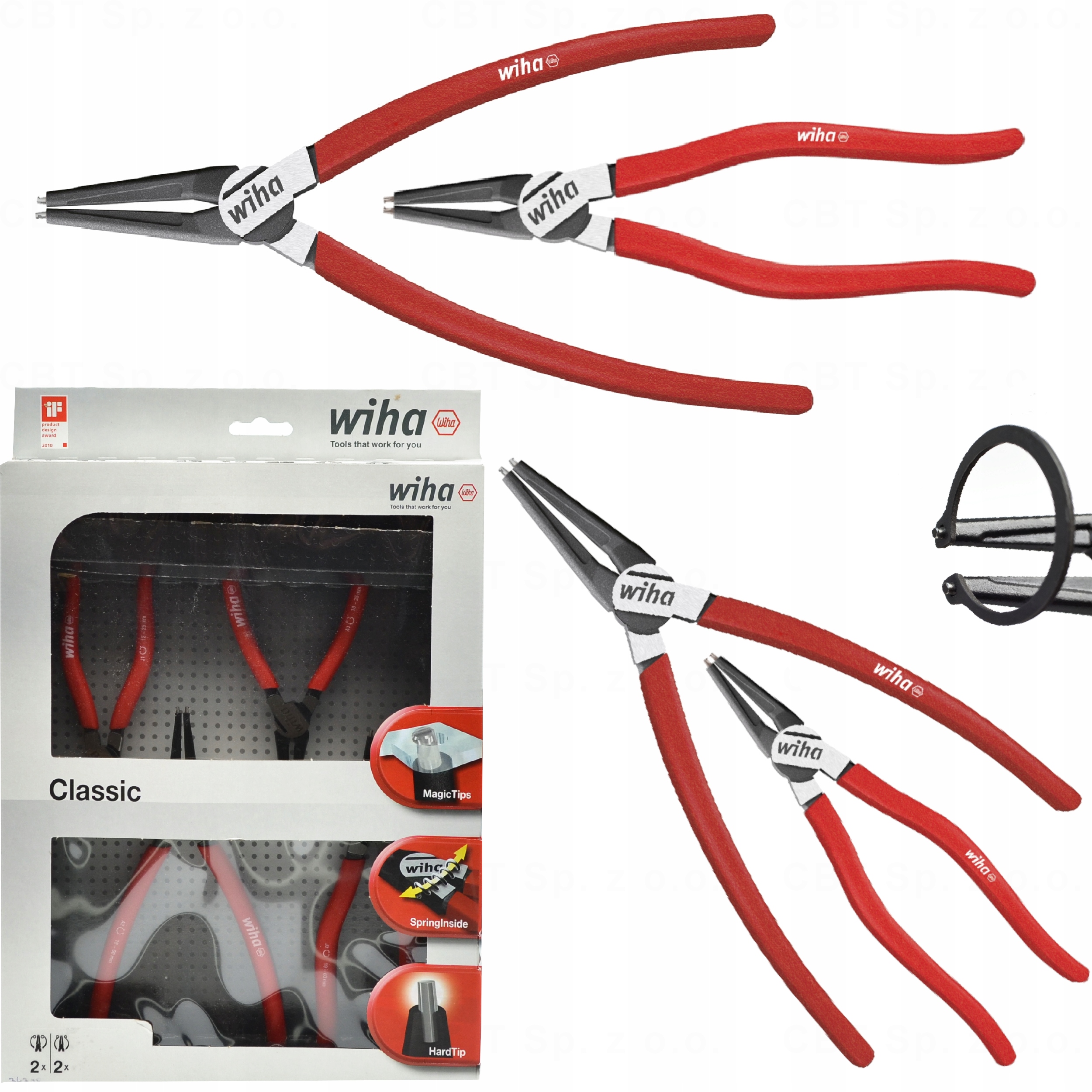 Sada 4 Kleští Pro Montáž A Demontáž Rovných Segerových Kroužků