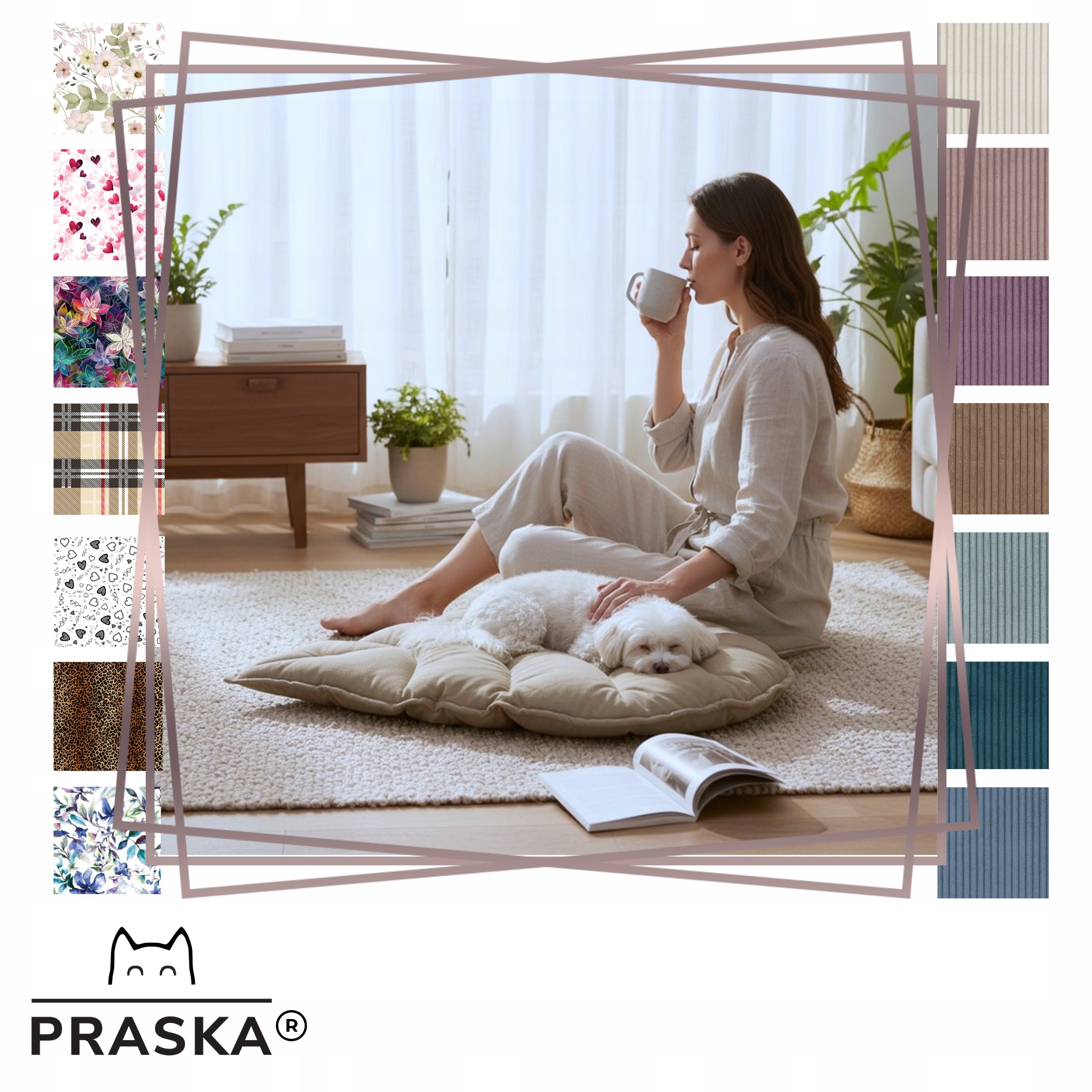 Levně Pražská podložka pelíšek pro kočky psa List Premium 127x88 cm Výběr Barev