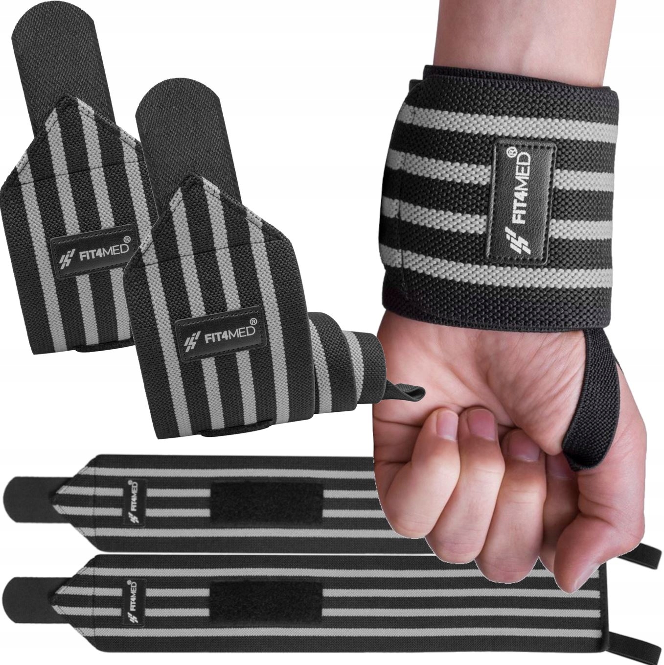 Usztywniacz Stabilizator Nadgarstka Owijka Tenisowa Siłownia FIT4MED Para