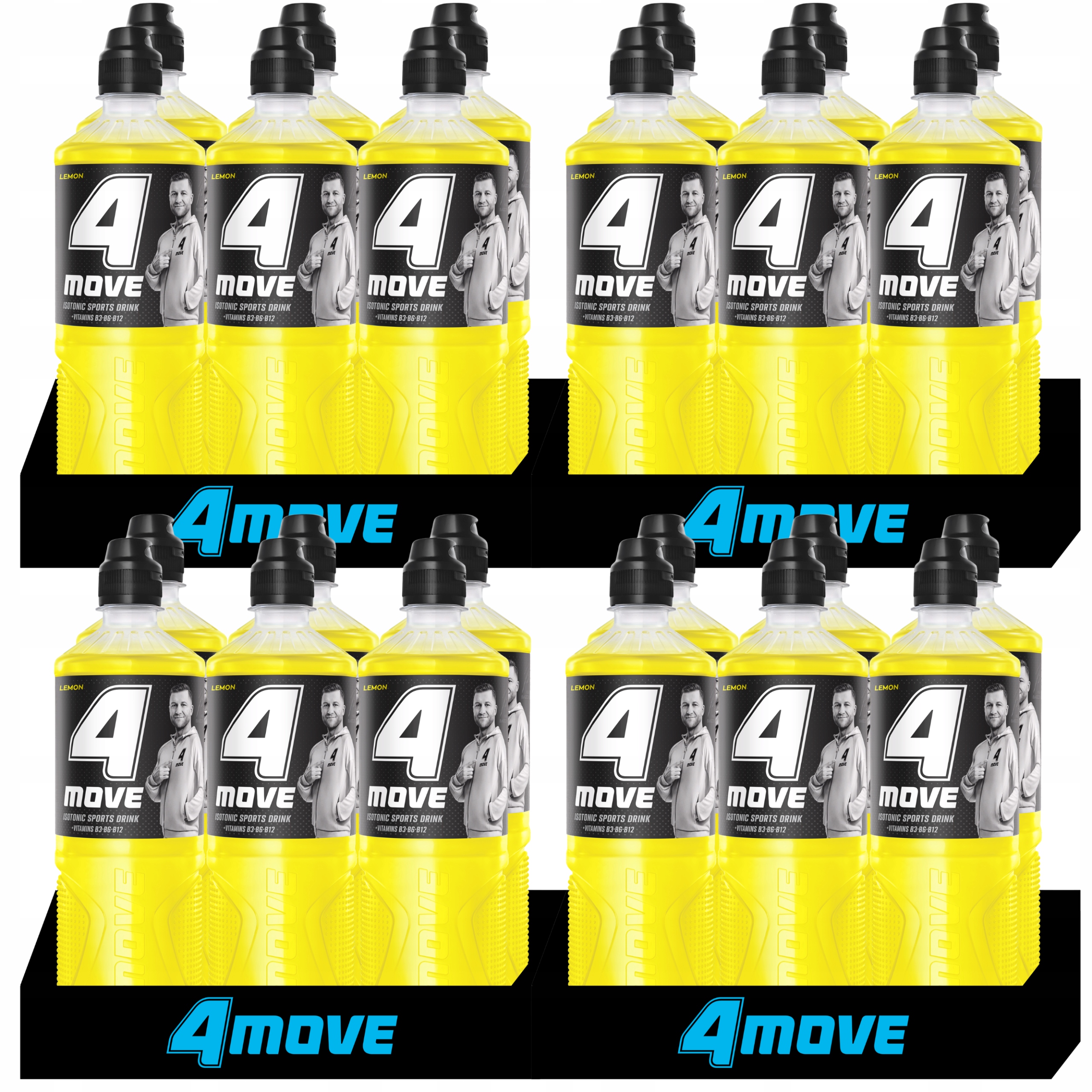 4Move Isotonický neperlivý nápoj s citronovou příchutí, 750 ml x 24 kusů