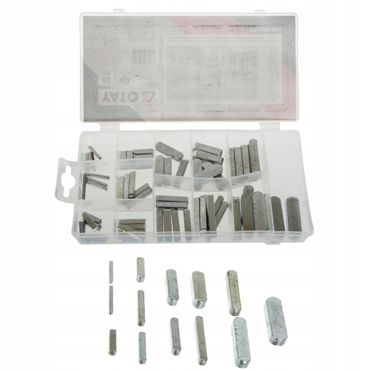Zestaw klinów wpustów wpust do kół pasowych 60szt.