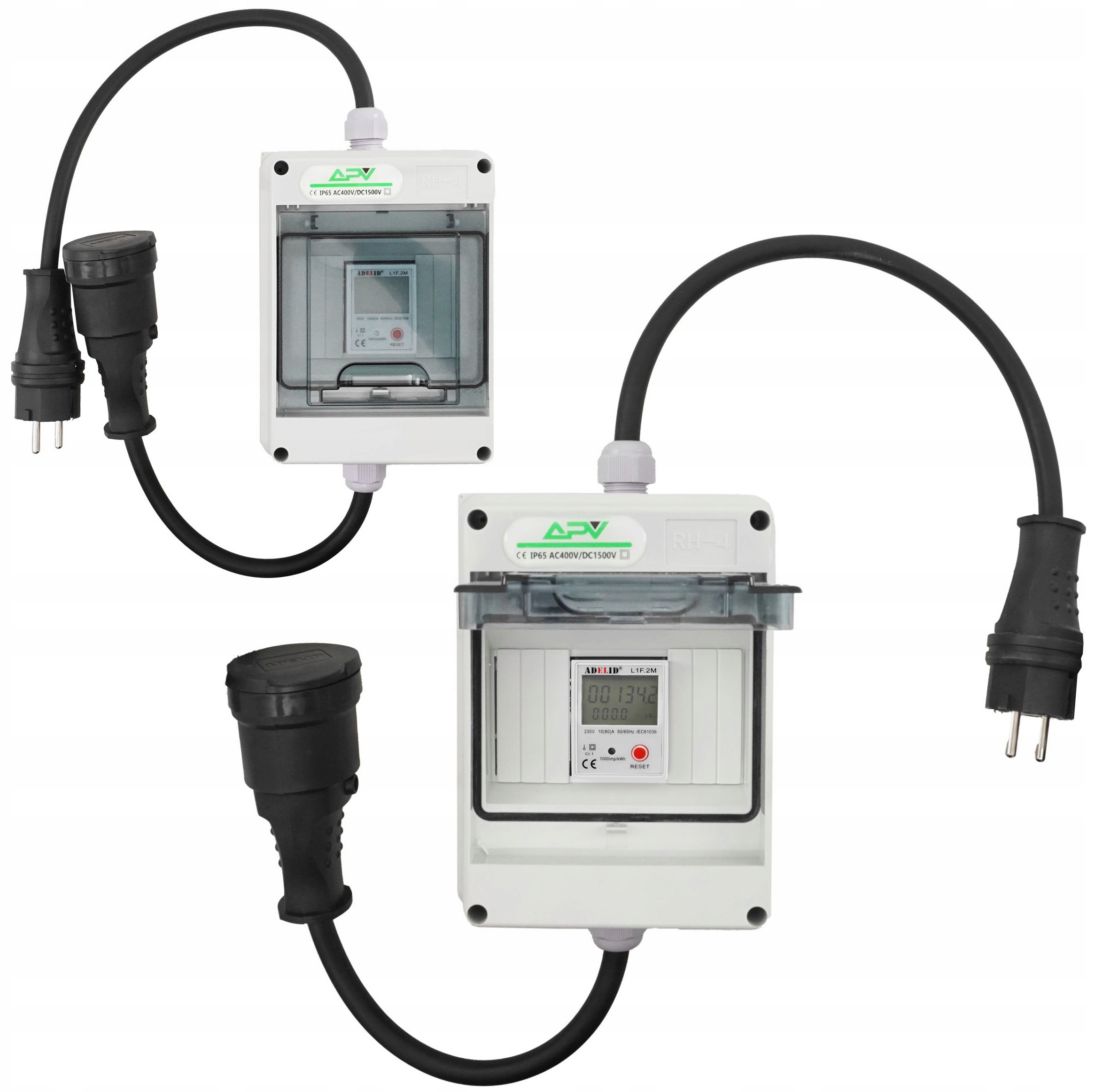 Mobilny Licznik Prądu Miernik Energii Przenośny Zestaw Pomiarowy 1F Led