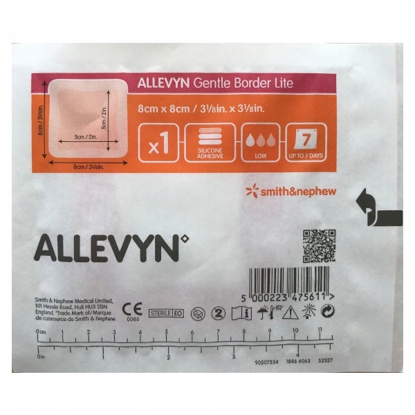 

Allevyn Gentle Border Lite 8 cm x 8 cm 1 opatrunek