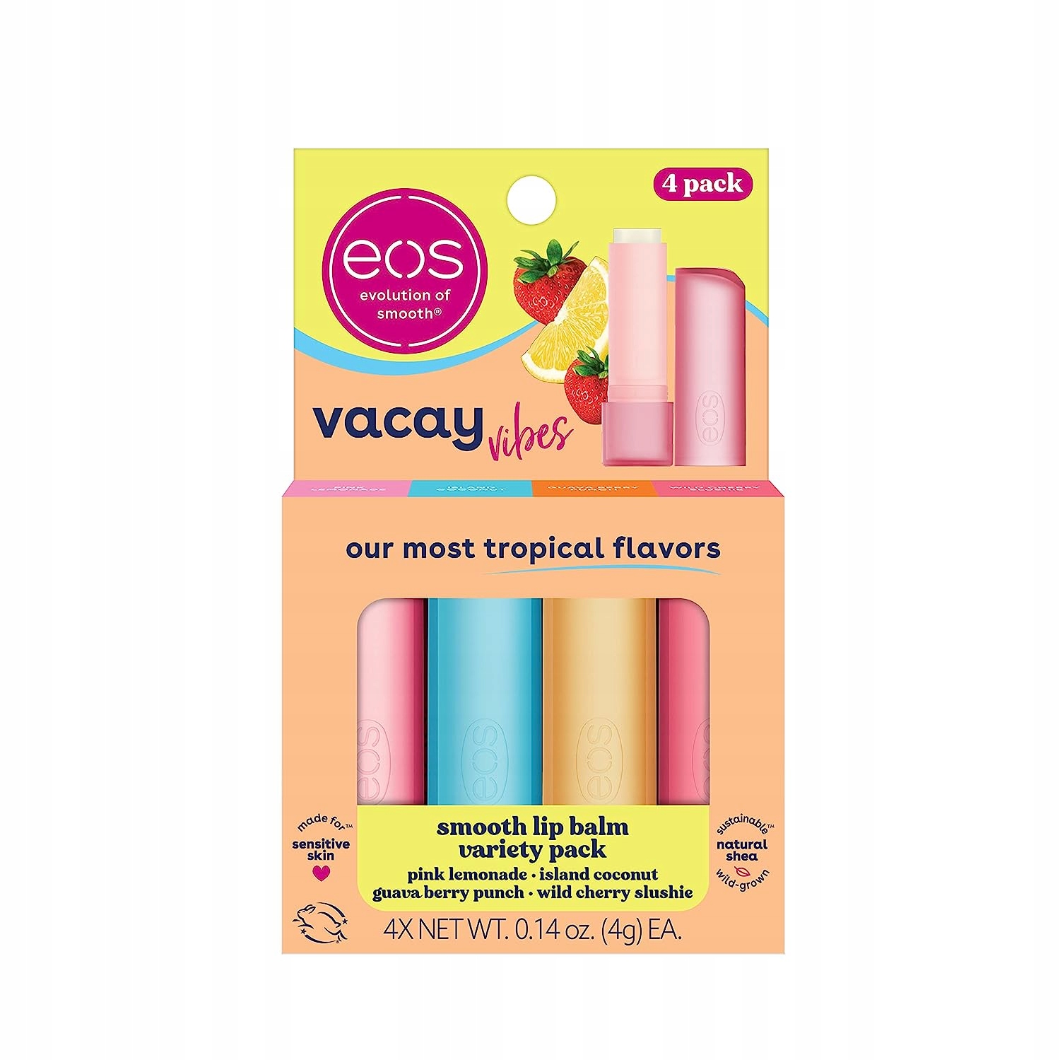 Eos Vacay Vibes Tropical - balsam do ust o 4 smaki