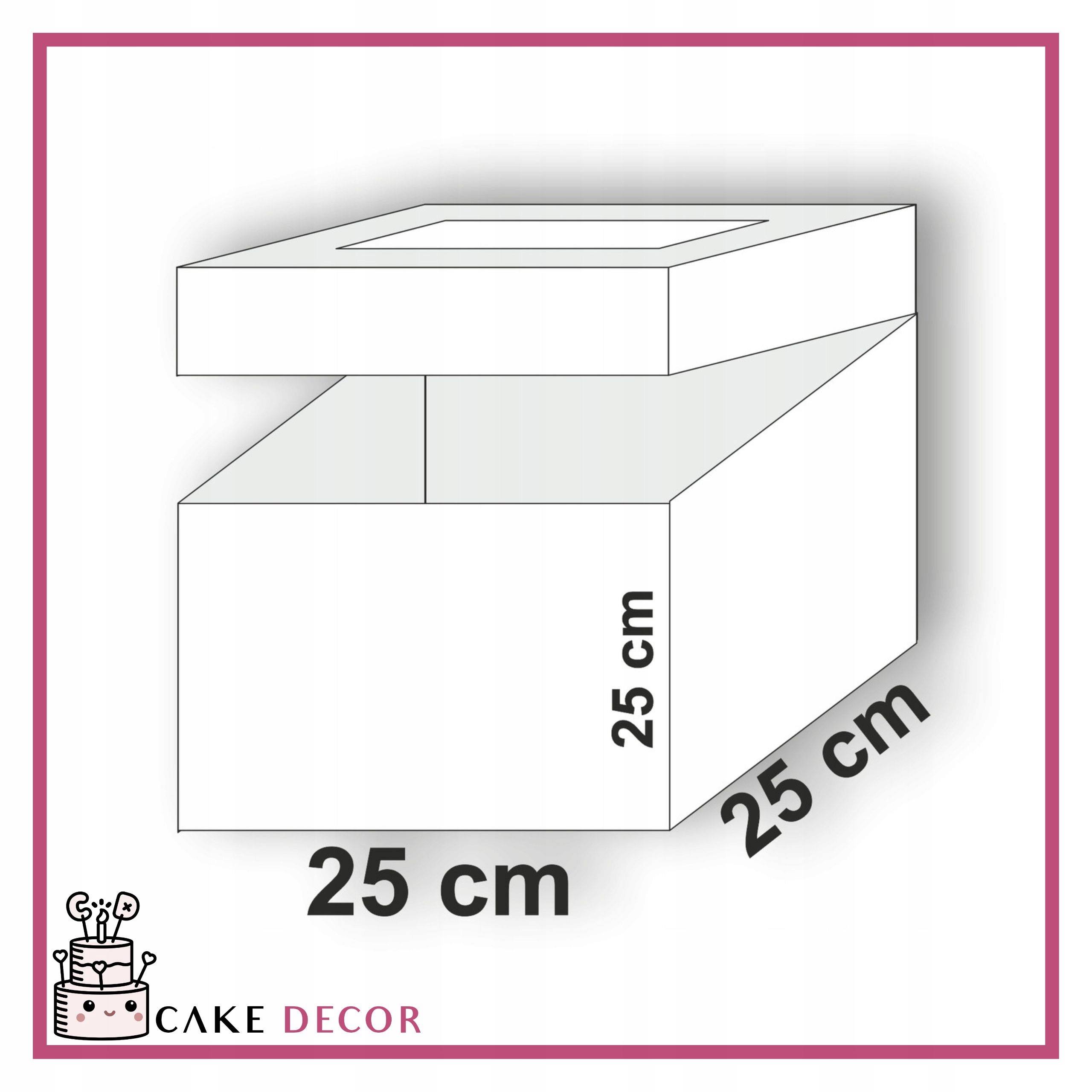 Pudełko Karton na TORT z Okienkiem 25x25x25 cm Marka CakeDecor
