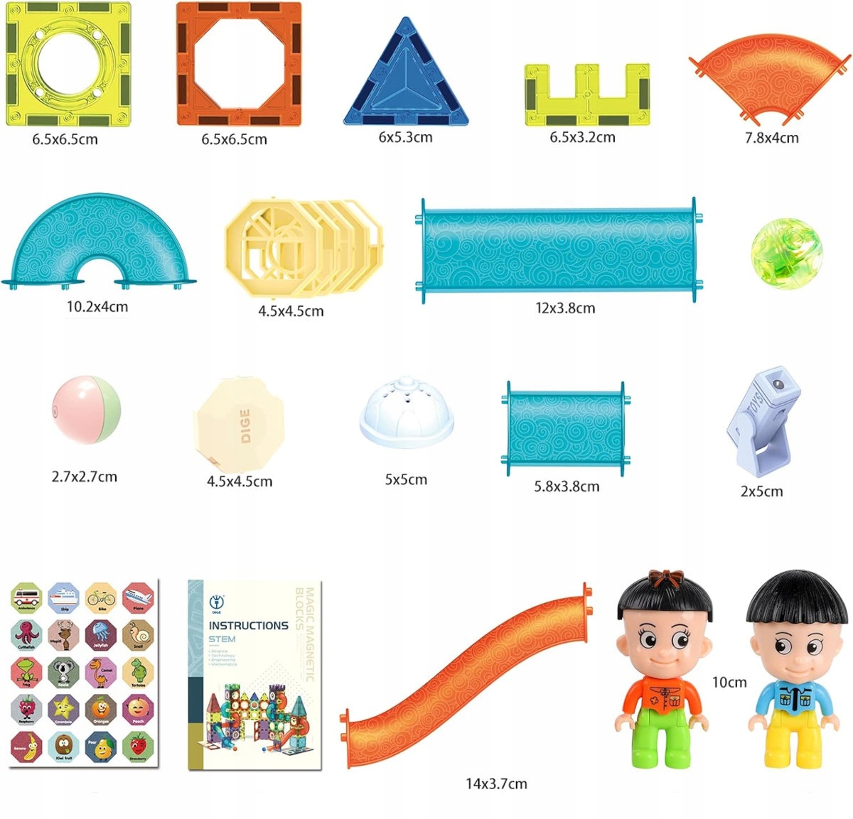 KLOCKI MAGNETYCZNE KONSTRUKCYJNE ŚWIECĄCY TOR Dla Dzieci Zestaw 202 elem. Marka Stator