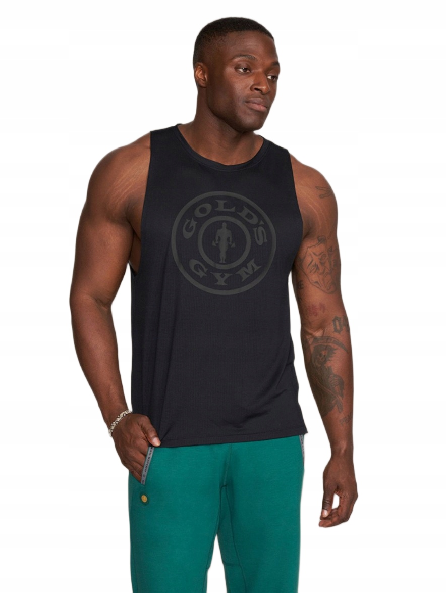 Męski tank top treningowy na siłownie sportowy Gold's Gym