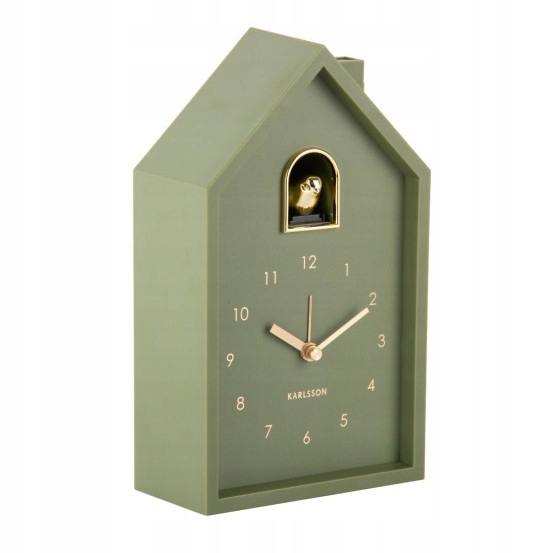Budík s kukačkou, stolní hodiny na baterie, zelený Cuckoo Oro
