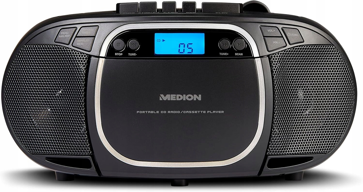 Radiopřehrávač Boombox Stereo Fm CD-MP3 Usb Kazeta Aux Černá