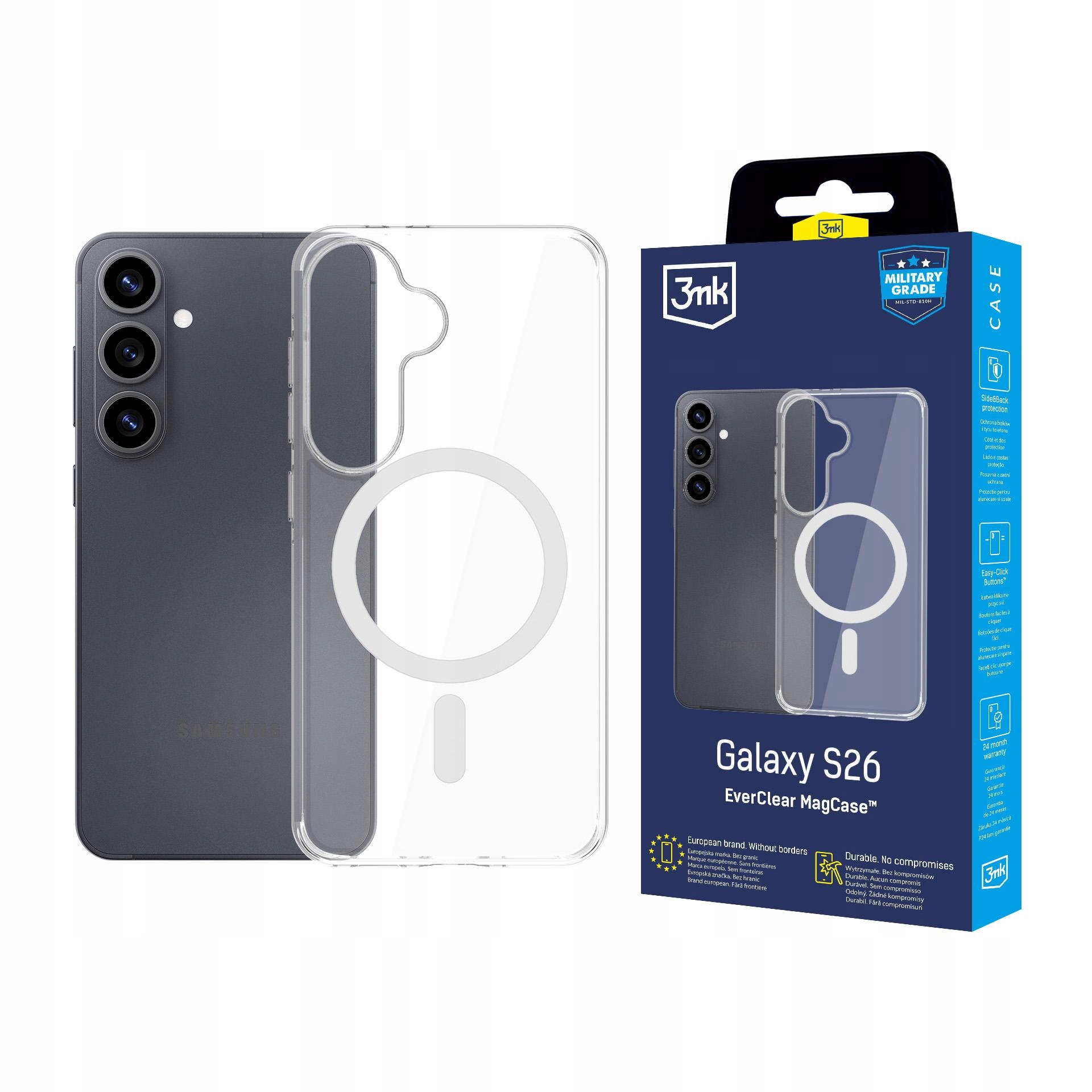 Etui ochronne z MagSafe na tył do Samsung Galaxy S26 3mk EverClear MagCase