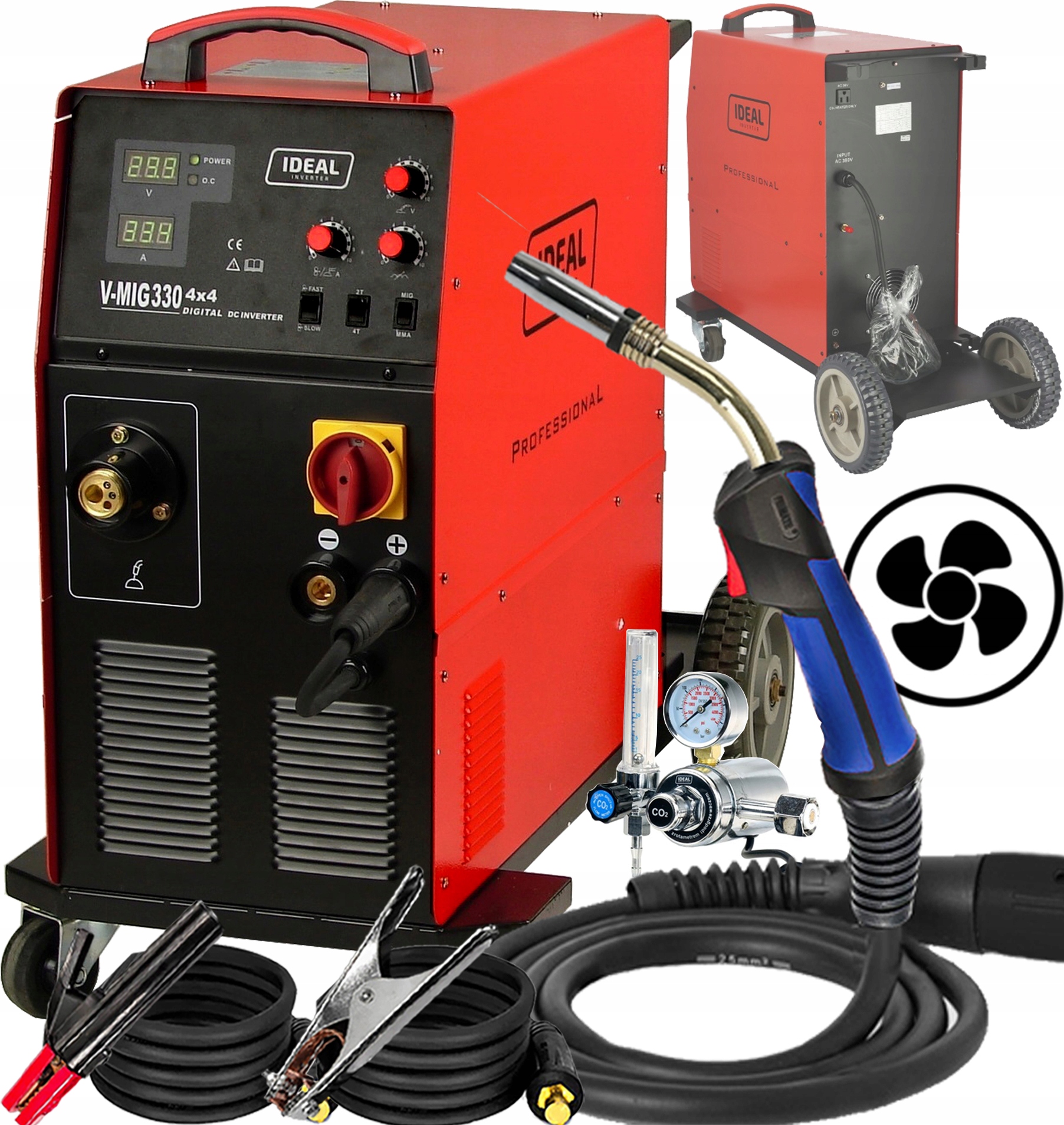Invertorová Svářečka Migomat Poloautomat Ideal V-mig 330 4x4 Digital Mma