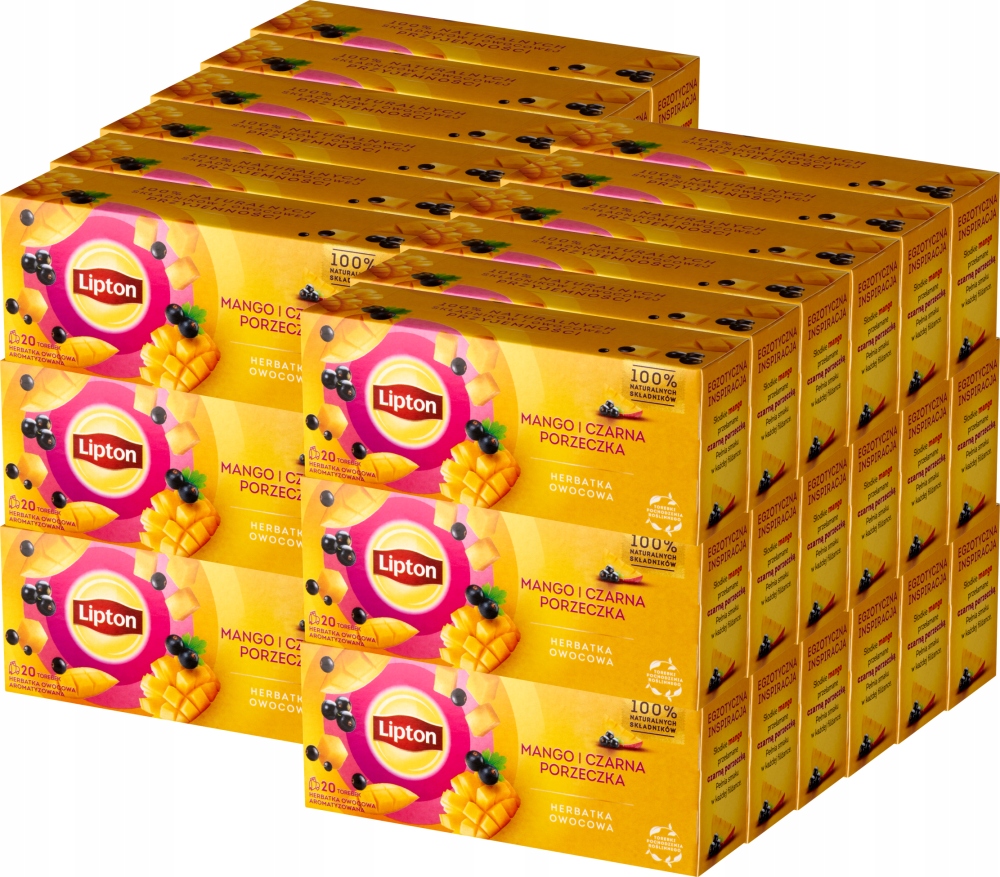 Herbatka owocowa ekspresowa Lipton mango i czarna porzeczka 20 torebek x36