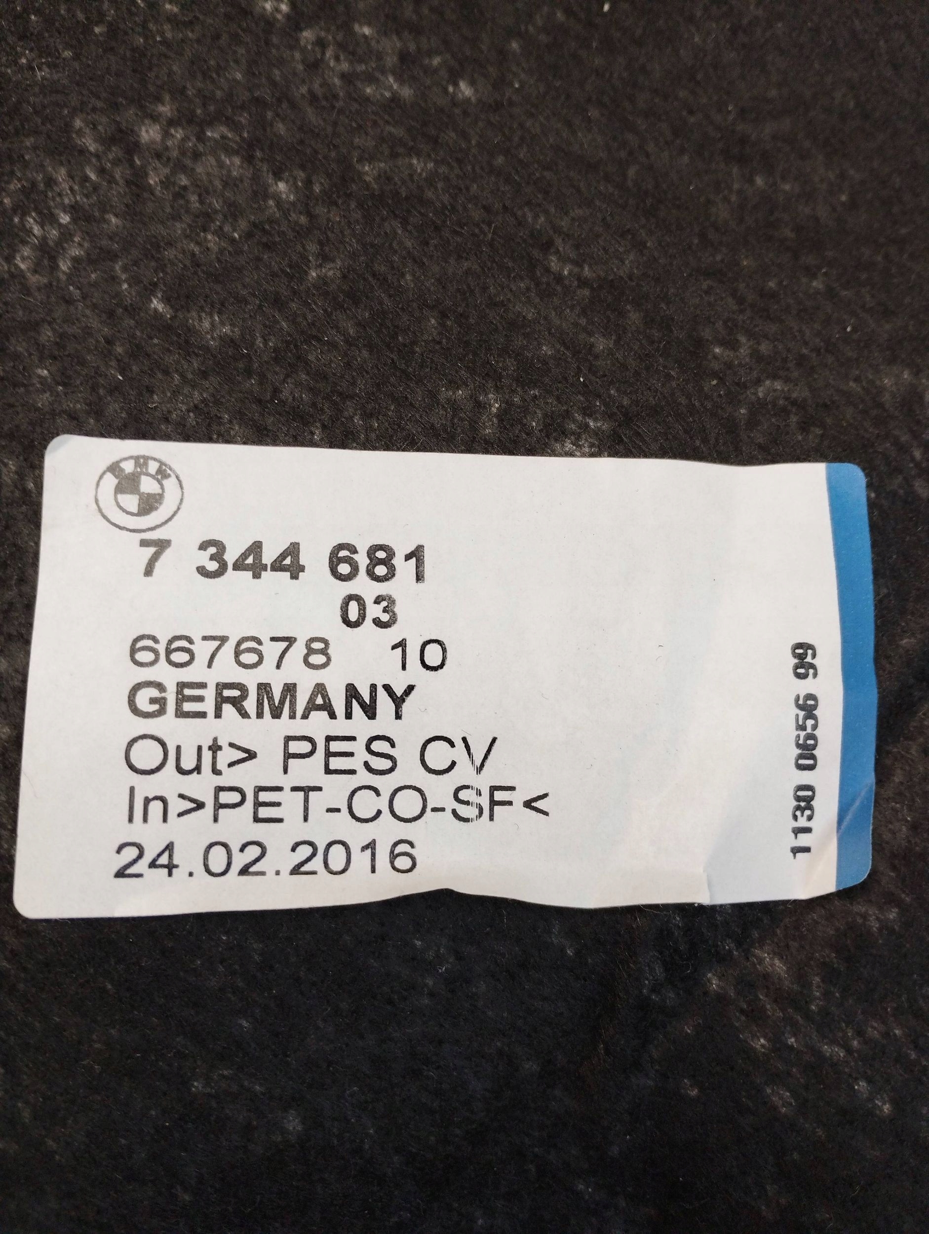 BMW 7 G11 IZOLACJA Insonorisation 7344681
