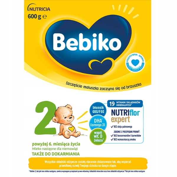 BEBIKO 2 Mleko następne powyżej 6.m. życia 4x600 g Marka Bebiko