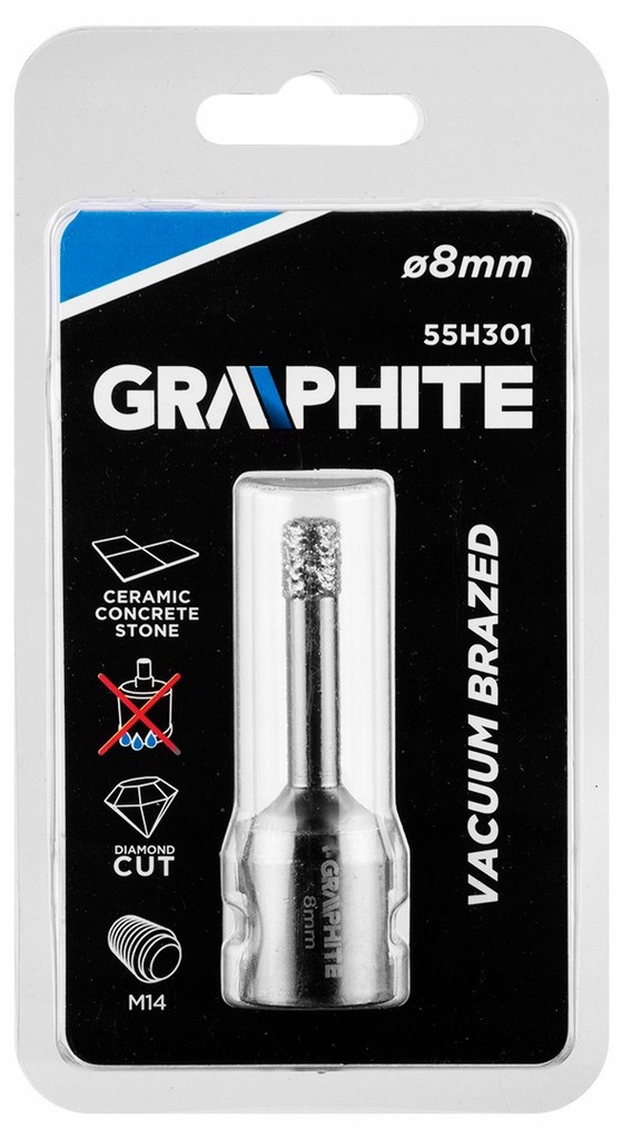 OTWORNICA DIAMENTOWA CERAMIKI GLAZURY 8MM X M14 DO GRESU GRAPHITE 55H301 Marka Graphite
