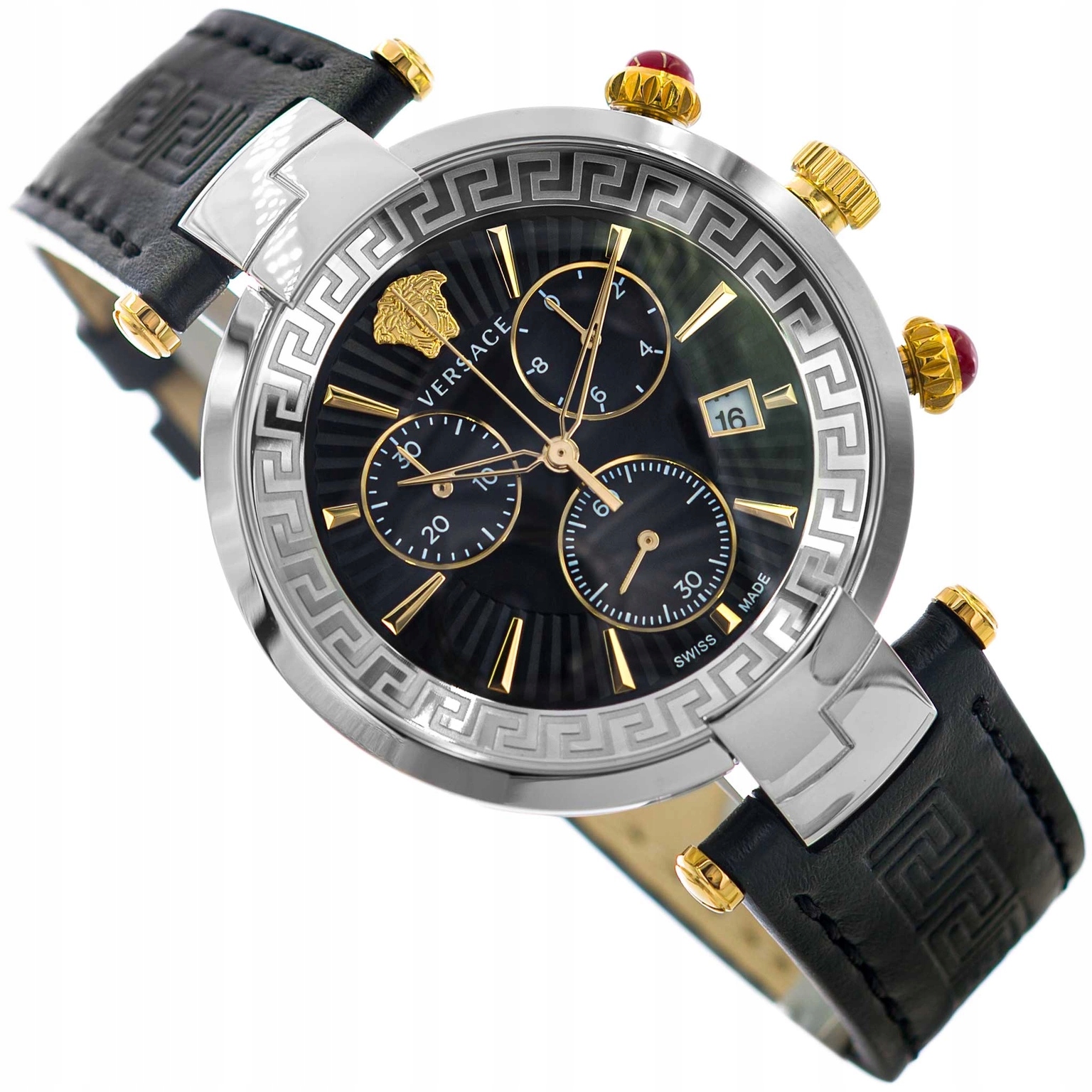 Dámské Hodinky Versace VE2M00121 Revive Chrono Černé Na Řemínku Datumovka