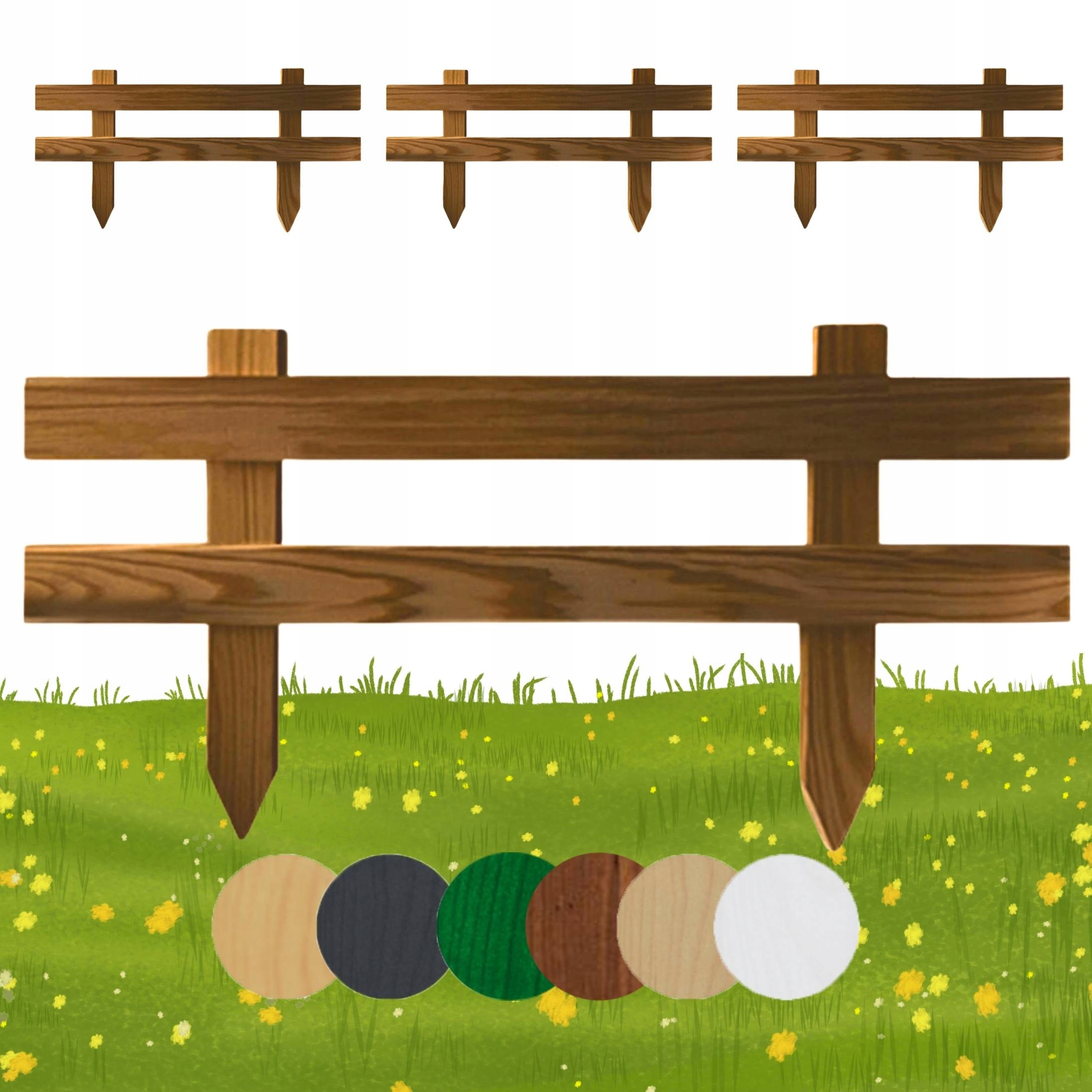 Zahradní plot dřevěný obrubník palisáda 50 x 20 cm Hnědý 4 ks