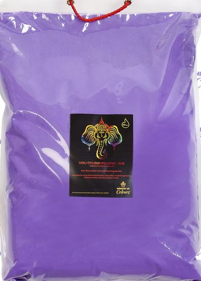 Barevný prášek Holi 5 kg fialový pudr purple 5 kg velký pytel písku