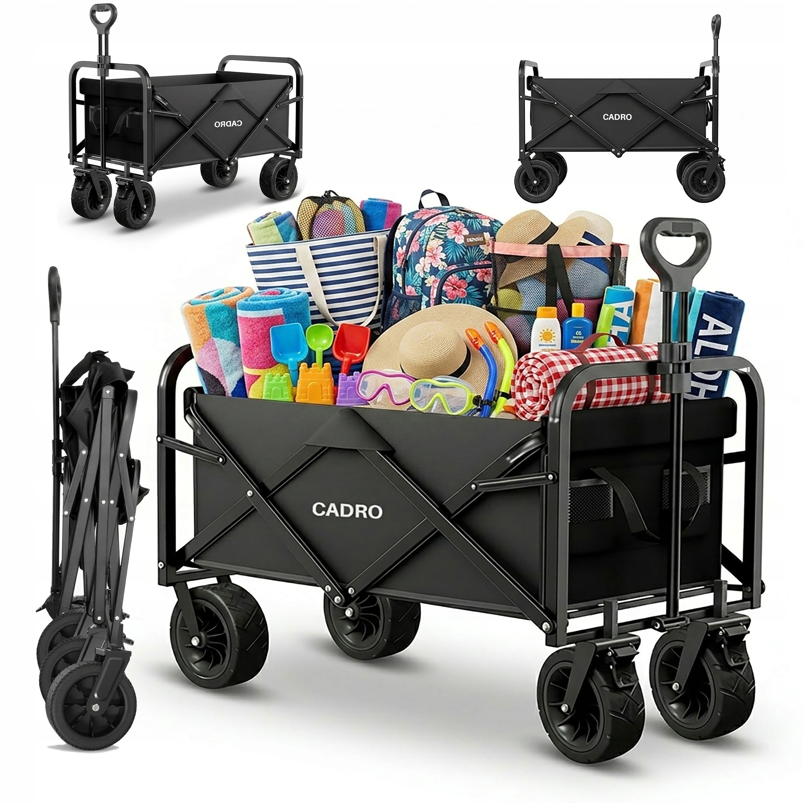 Skládací Zahradní Turistický Terénní Vozík 120 L, Nosnost 400 Kg