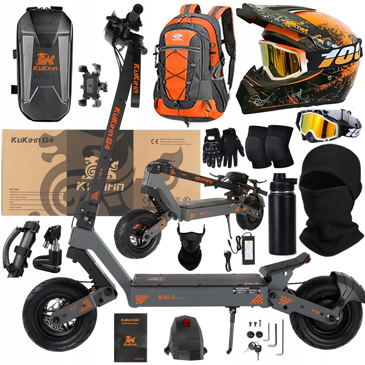 KuKirin G4 Skládací elektrická vozidla 2000W 70KM/H 60V 20Ah 75km Dárek